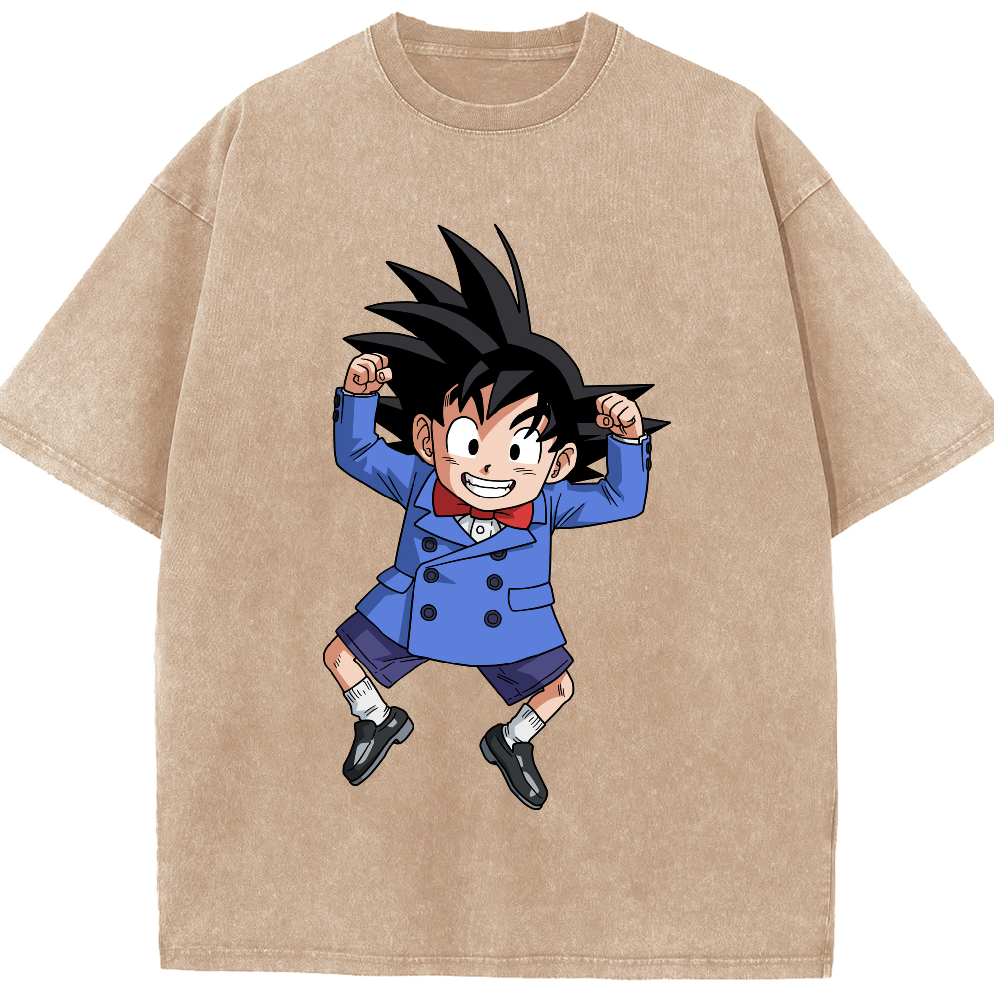 （画像用） ドラゴンボール 孫悟空（そん ごくう）Son Goku カカロット DRAGON BALL Kakarotto 綿100% ヴィンテージ風 半袖Tシャツ（フロントプリント）