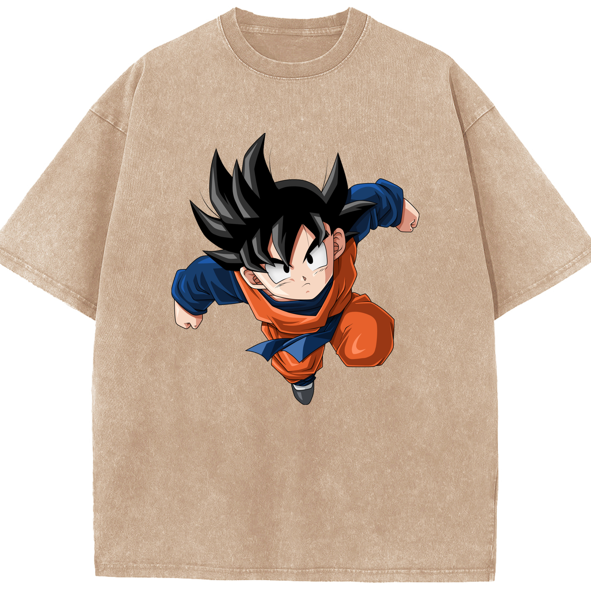 （画像用） ドラゴンボール 孫悟空（そん ごくう）Son Goku カカロット DRAGON BALL Kakarotto 綿100% ヴィンテージ風 半袖Tシャツ（フロントプリント）