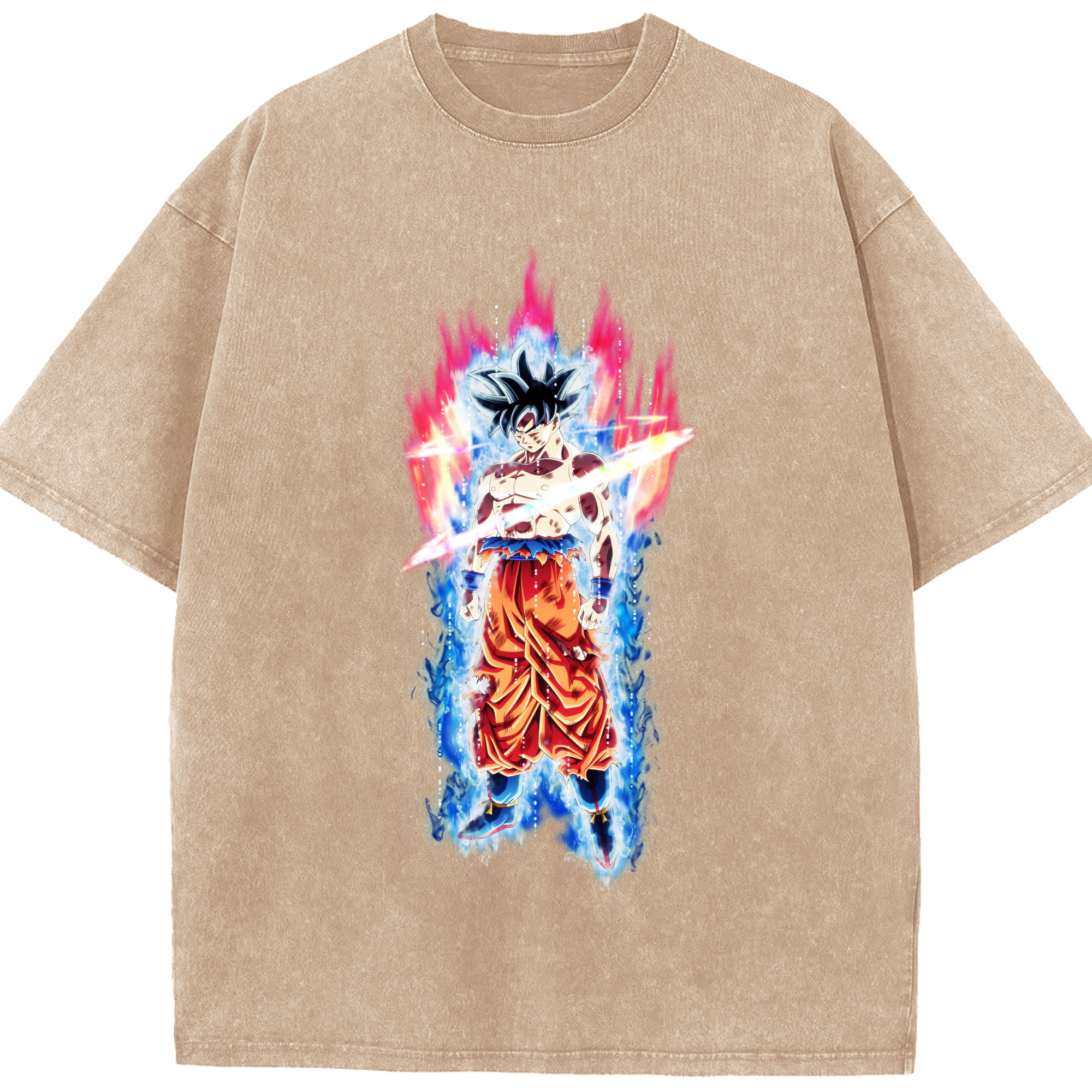 （画像用） ドラゴンボール 孫悟空（そん ごくう）Son Goku カカロット DRAGON BALL Kakarotto 綿100% ヴィンテージ風 半袖Tシャツ（フロントプリント）