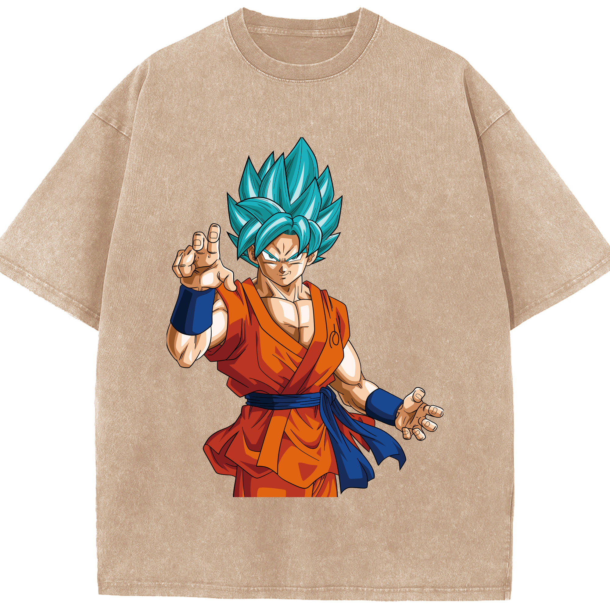 （画像用） ドラゴンボール 孫悟空（そん ごくう）Son Goku カカロット DRAGON BALL Kakarotto 綿100% ヴィンテージ風 半袖Tシャツ（フロントプリント）
