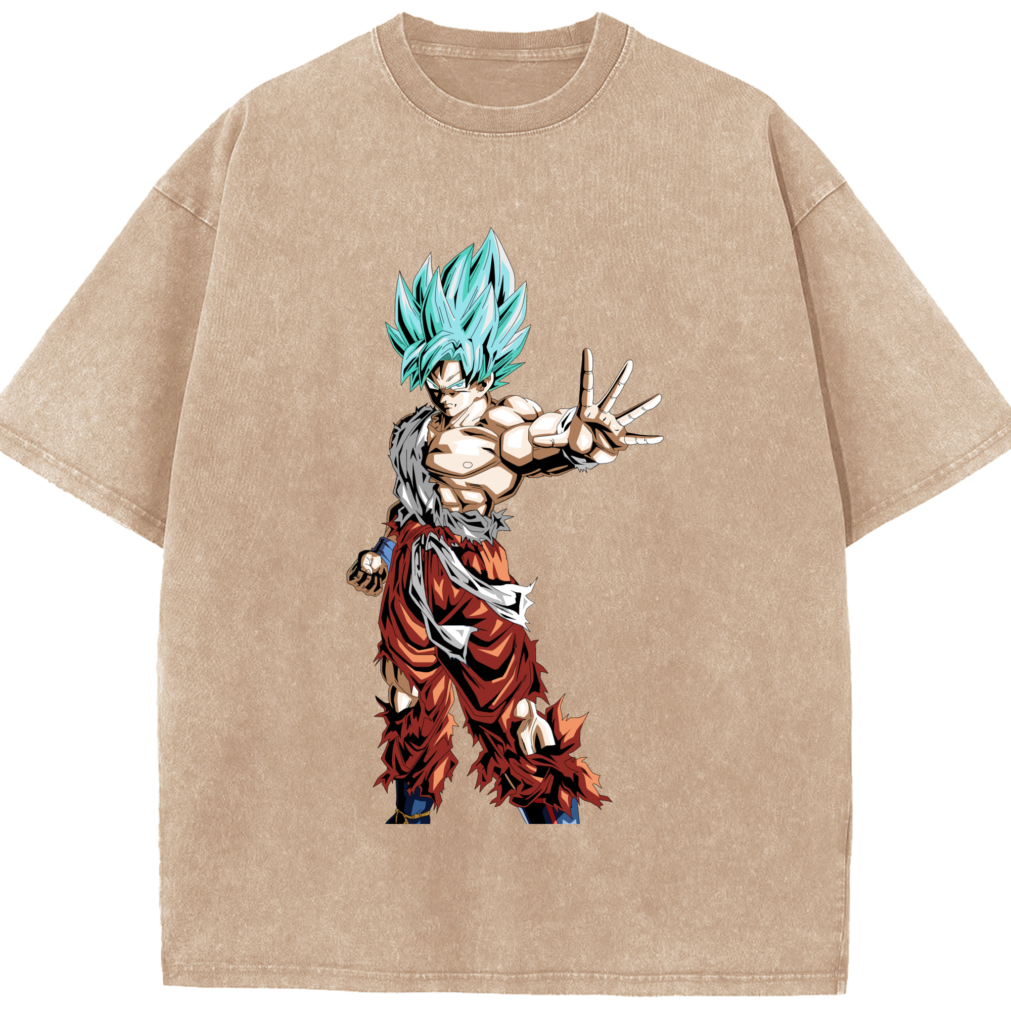 （画像用） ドラゴンボール 孫悟空（そん ごくう）Son Goku カカロット DRAGON BALL Kakarotto 綿100% ヴィンテージ風 半袖Tシャツ（フロントプリント）