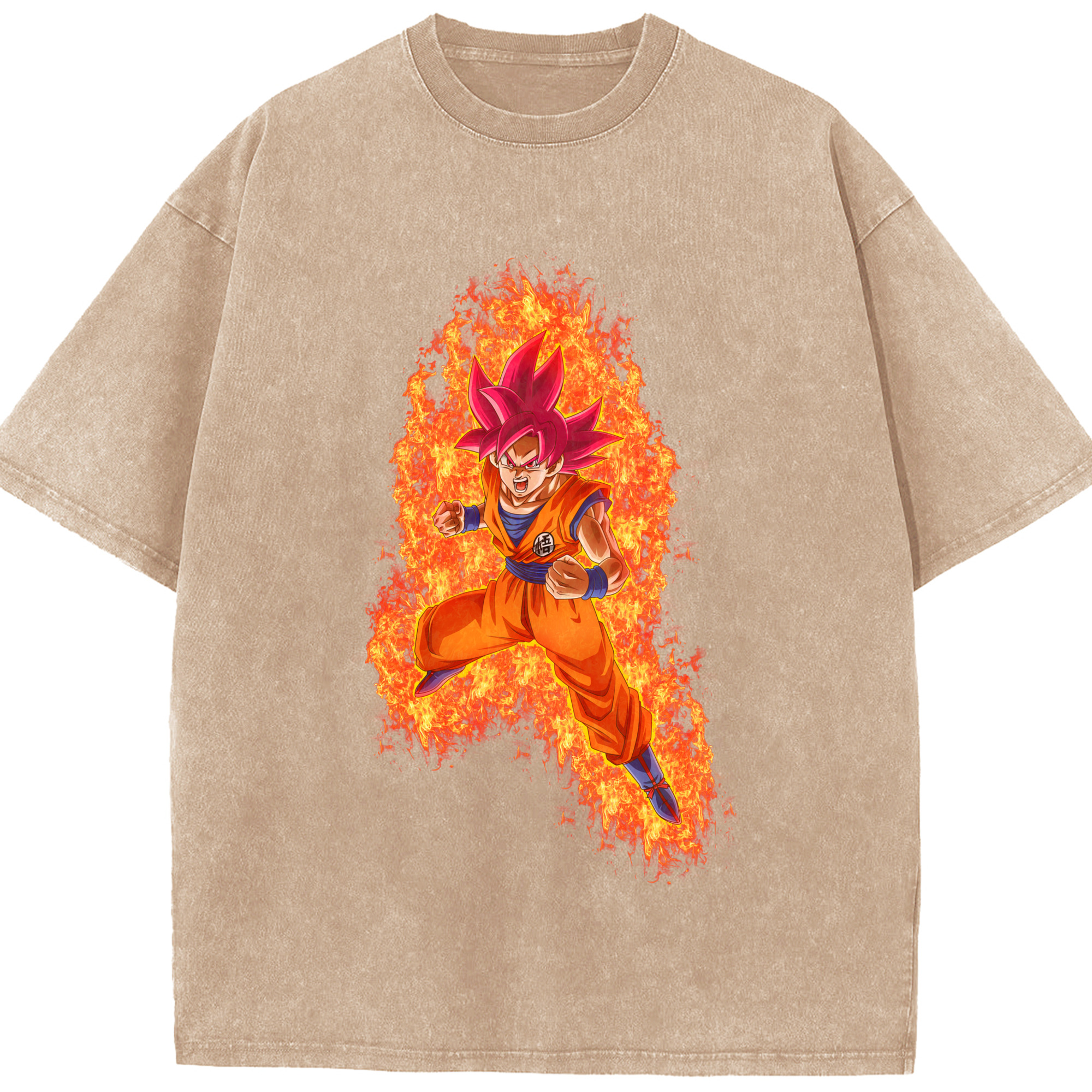 （画像用） ドラゴンボール 孫悟空（そん ごくう）Son Goku カカロット DRAGON BALL Kakarotto 綿100% ヴィンテージ風 半袖Tシャツ（フロントプリント）