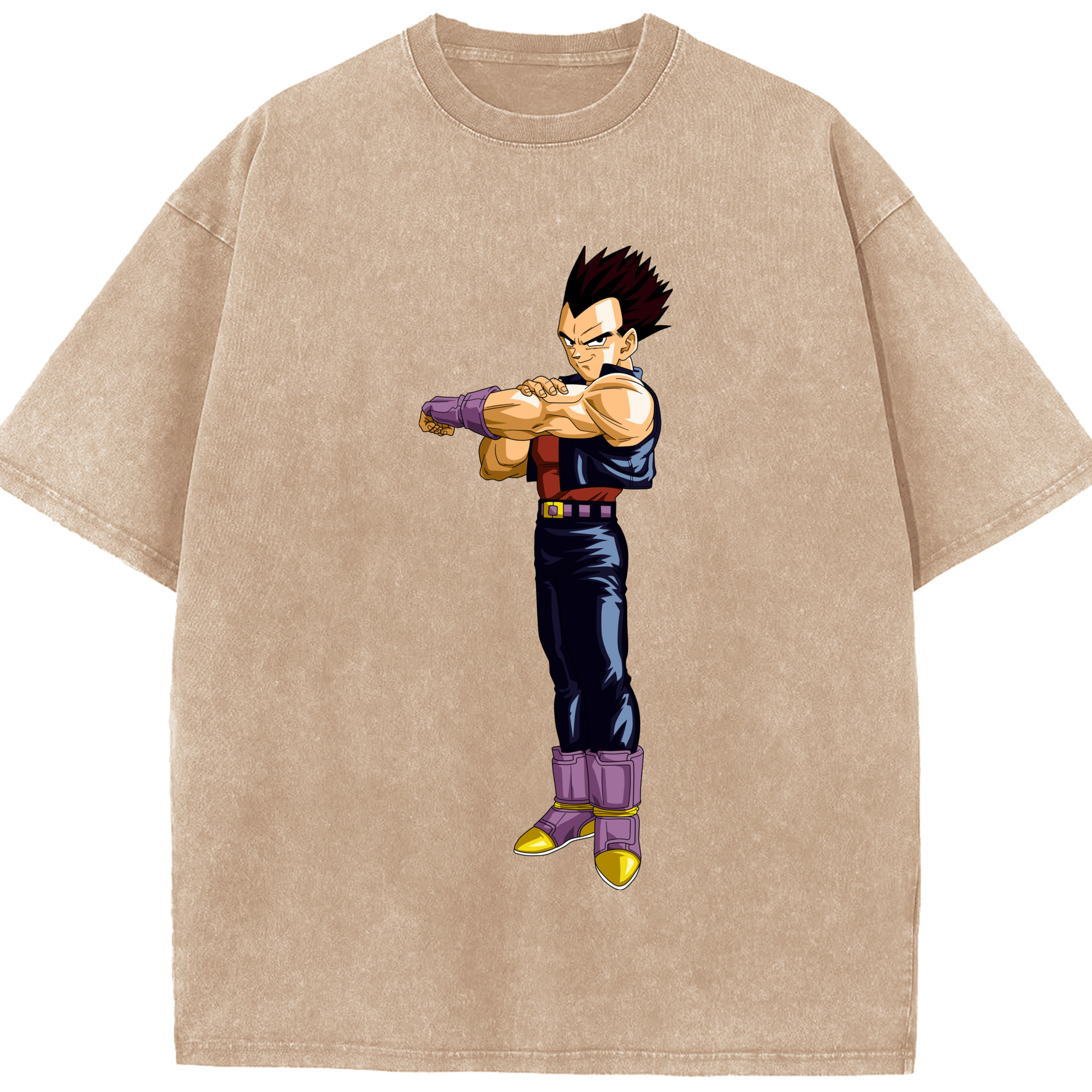 （画像用） ドラゴンボール ベジータ四世（Bejīta Yonsei）DRAGON BALL Vegeta IV 綿100% ヴィンテージ風 半袖Tシャツ（フロントプリント）