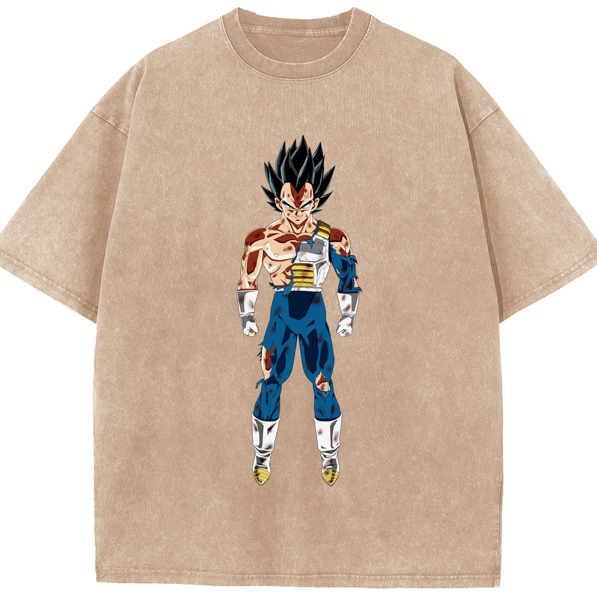 （画像用） ドラゴンボール ベジータ四世（Bejīta Yonsei）DRAGON BALL Vegeta IV 綿100% ヴィンテージ風 半袖Tシャツ（フロントプリント）
