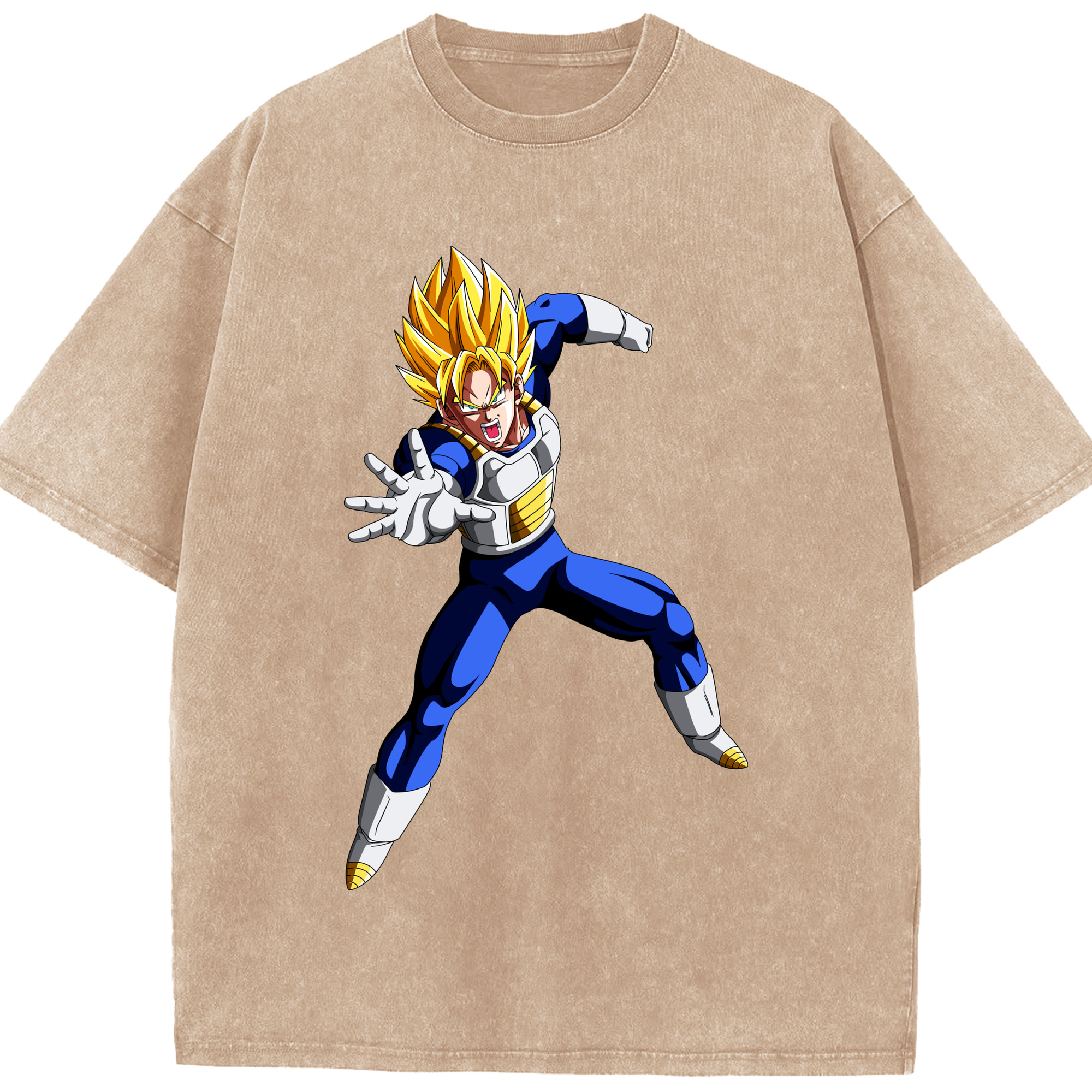 （画像用） ドラゴンボール ベジータ四世（Bejīta Yonsei）DRAGON BALL Vegeta IV 綿100% ヴィンテージ風 半袖Tシャツ（フロントプリント）