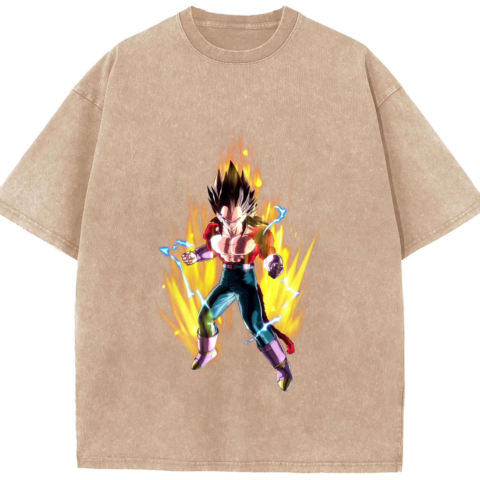 （画像用） ドラゴンボール ベジータ四世（Bejīta Yonsei）DRAGON BALL Vegeta IV 綿100% ヴィンテージ風 半袖Tシャツ（フロントプリント）