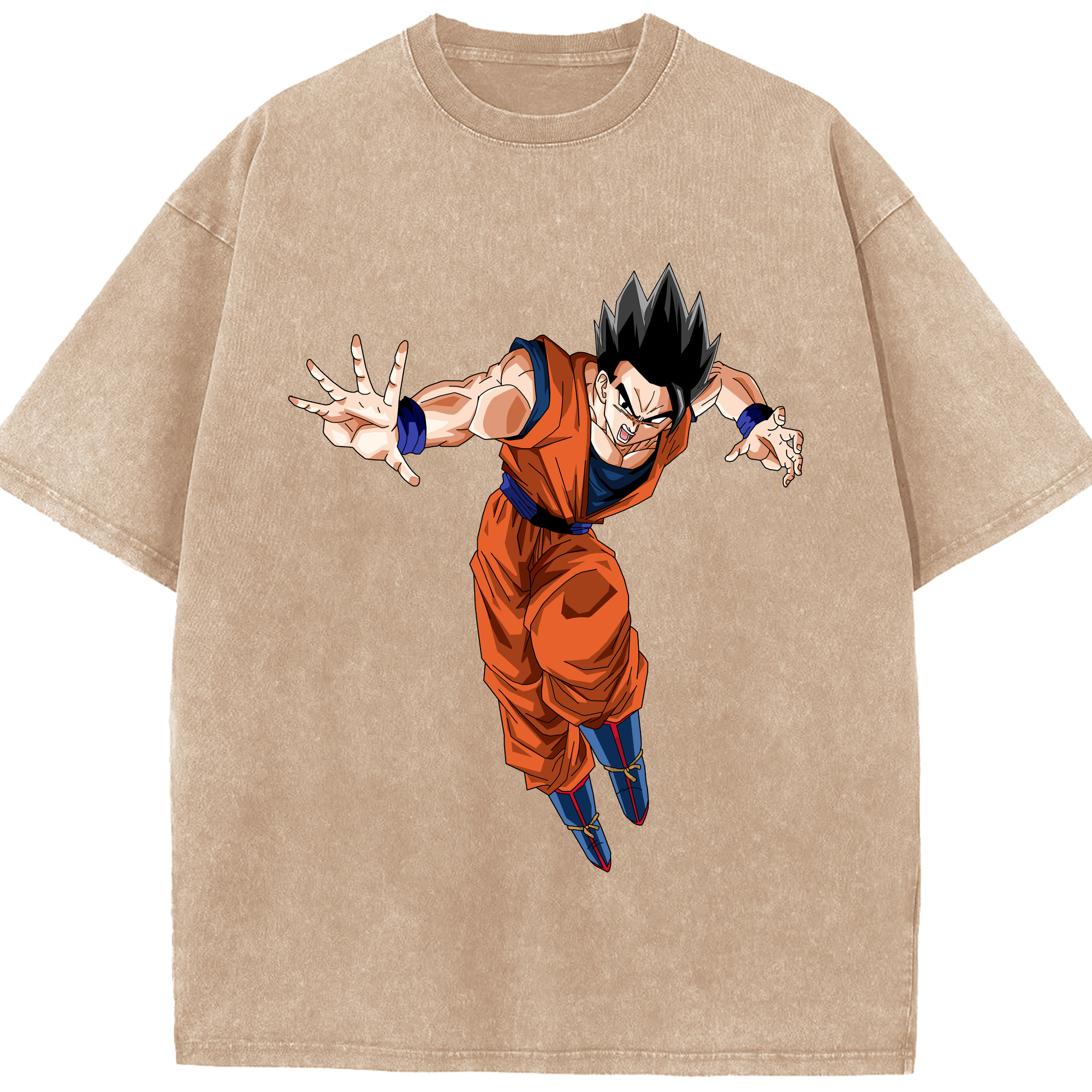 （画像用） ドラゴンボール 孫 悟飯（そんごはん）DRAGON BALL Son Gohan 綿100% ヴィンテージ風 半袖Tシャツ（フロントプリント）