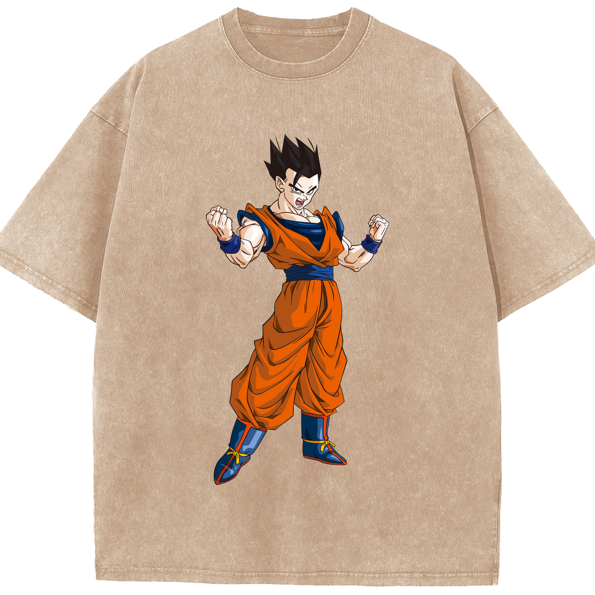 （画像用） ドラゴンボール 孫 悟飯（そんごはん）DRAGON BALL Son Gohan 綿100% ヴィンテージ風 半袖Tシャツ（フロントプリント）