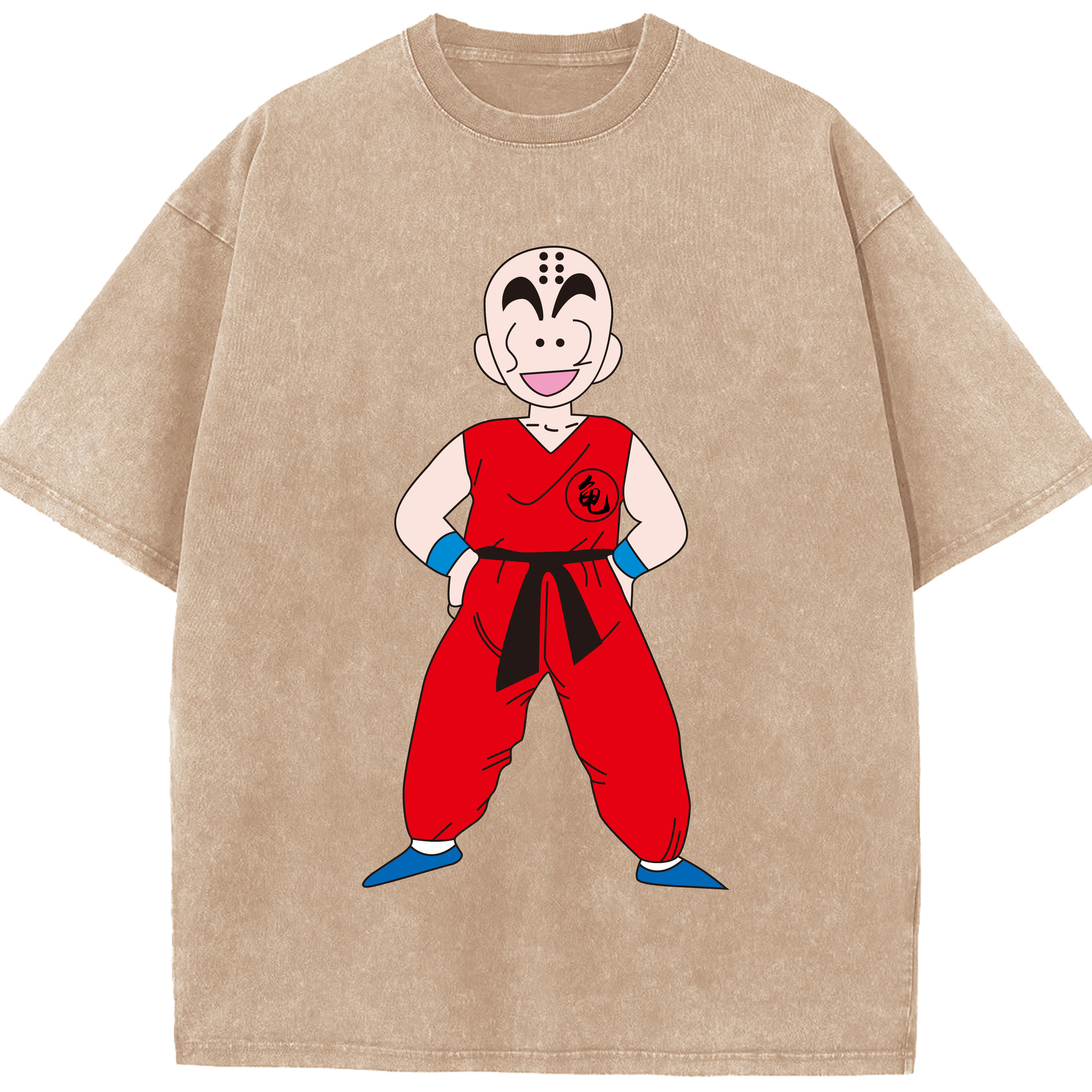 （画像用） ドラゴンボール クリリン DRAGON BALL krillin 綿100% ヴィンテージ風 半袖Tシャツ（フロントプリント）