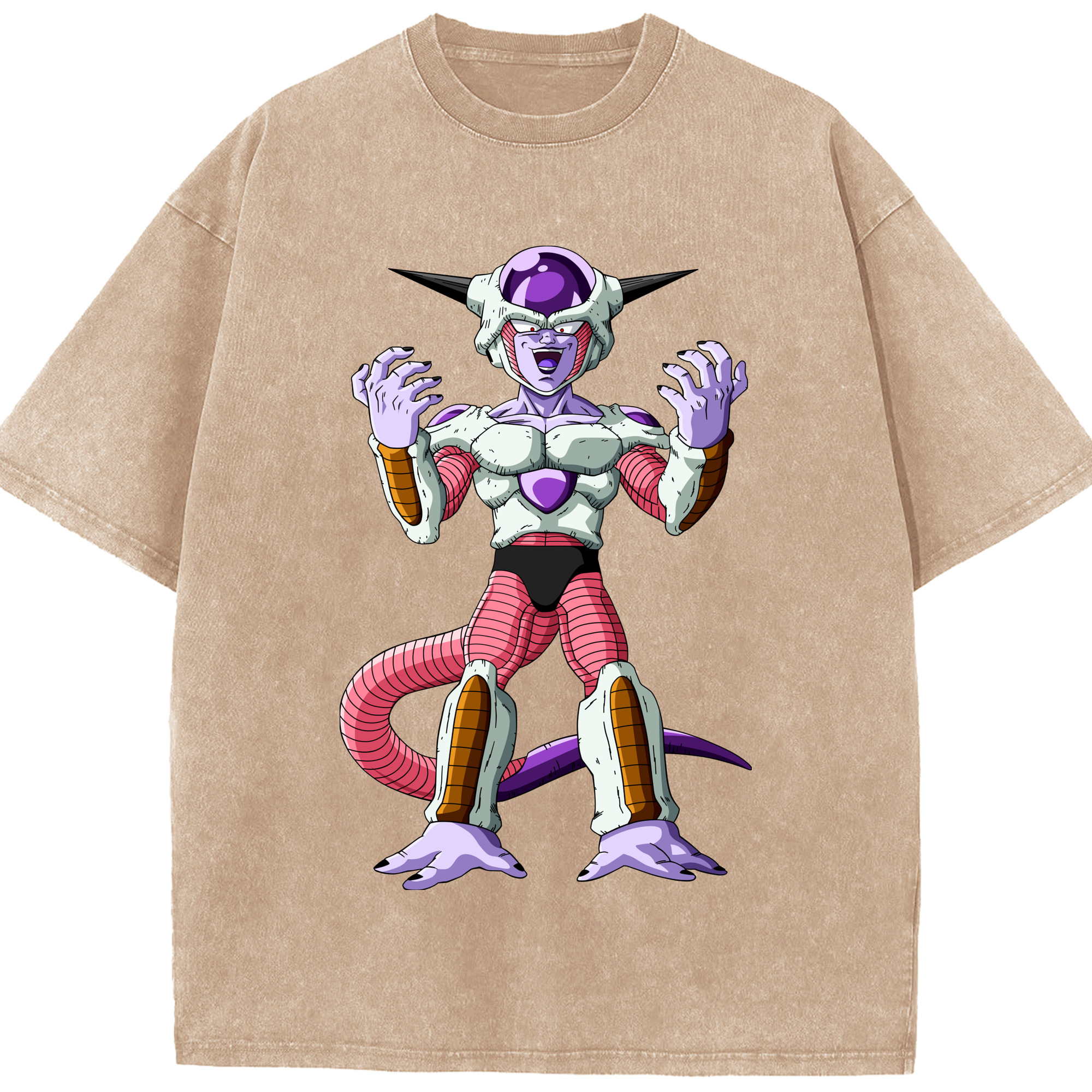 （画像用） ドラゴンボール フリーザ DRAGON BALL Frieza 綿100% ヴィンテージ風 半袖Tシャツ（フロントプリント）