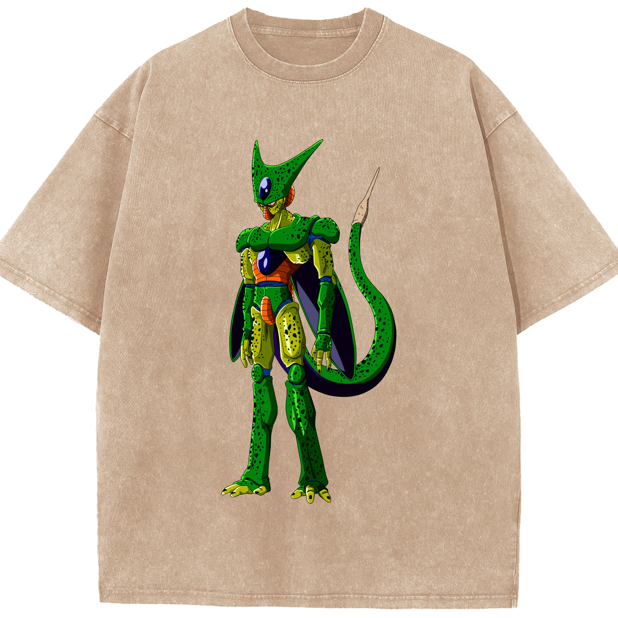 （画像用） ドラゴンボール セル DRAGON BALL Cell 綿100% ヴィンテージ風 半袖Tシャツ（フロントプリント）