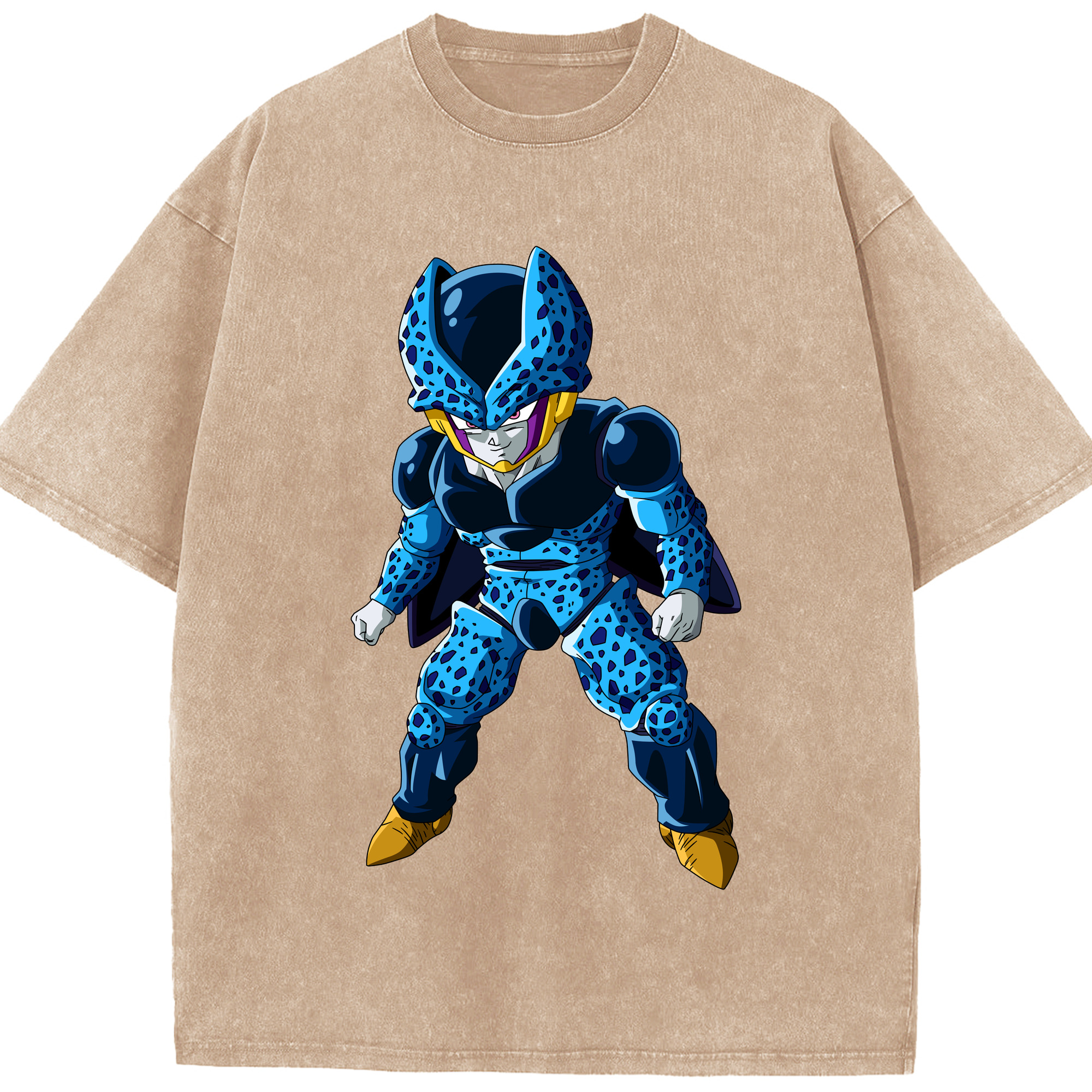 （画像用） ドラゴンボール セル DRAGON BALL Cell 綿100% ヴィンテージ風 半袖Tシャツ（フロントプリント）