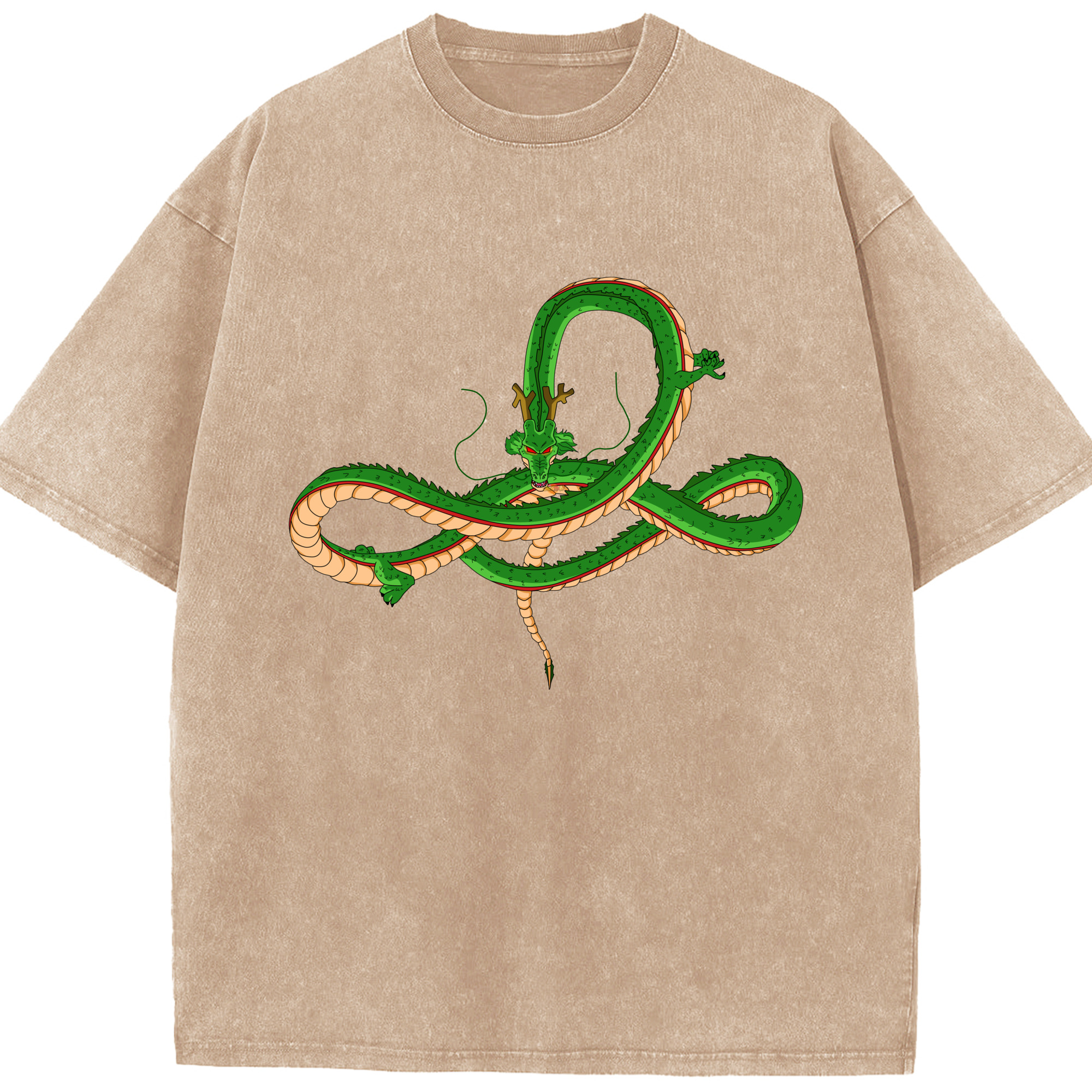 （画像用） ドラゴンボール 神龍 シェンロン DRAGON BALL Shenron 綿100% ヴィンテージ風 半袖Tシャツ（フロントプリント）