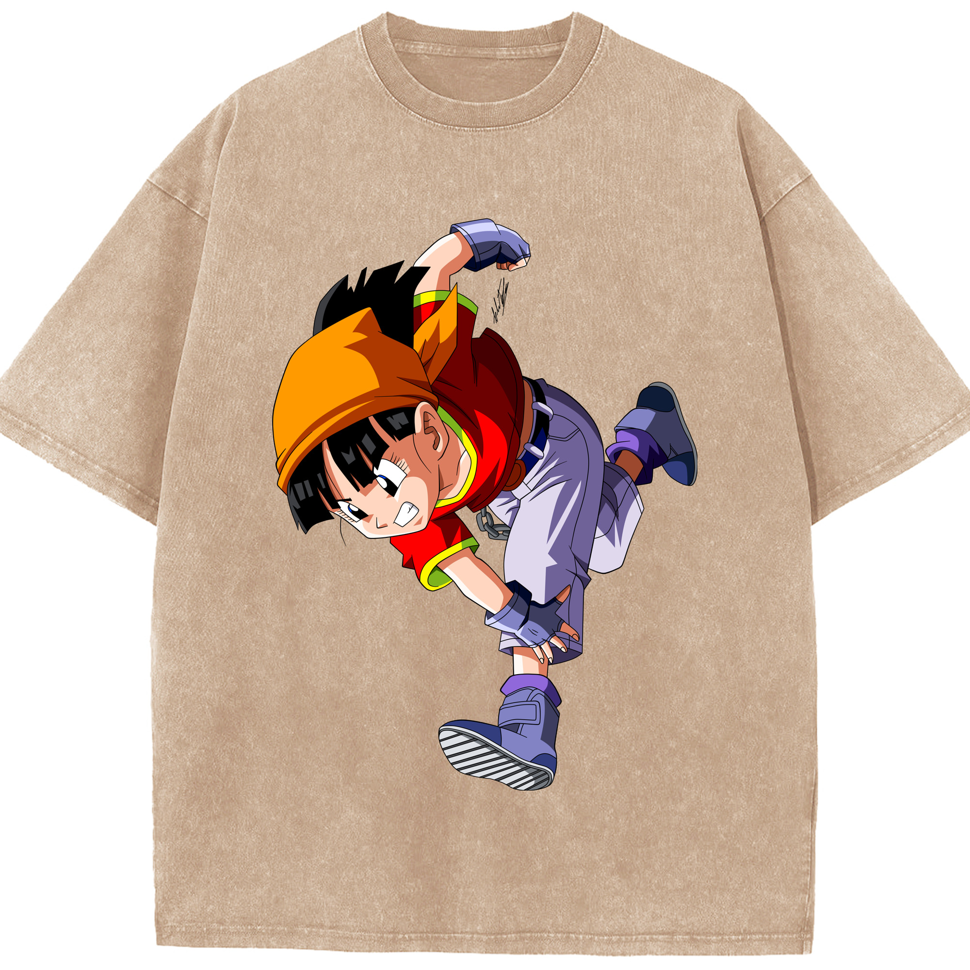 （画像用） ドラゴンボール パン DRAGON BALL Pan 綿100% ヴィンテージ風 半袖Tシャツ（フロントプリント）