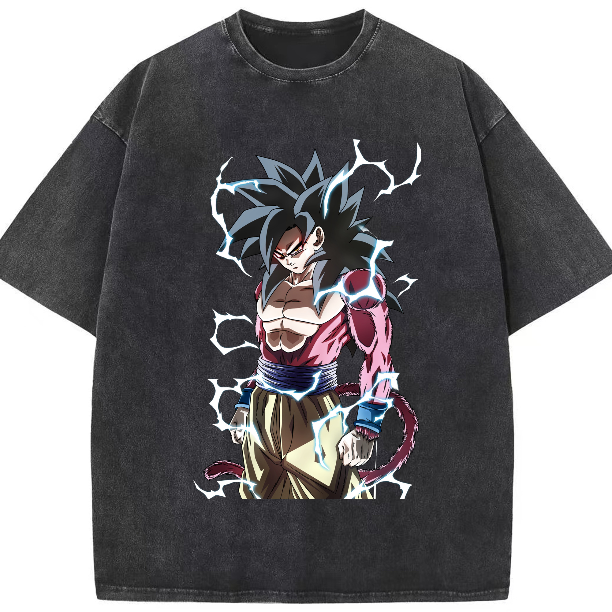 （画像用） ドラゴンボール 孫悟空（そん ごくう）Son Goku カカロット DRAGON BALL Kakarotto 綿100% ヴィンテージ風 半袖Tシャツ（フロントプリント）