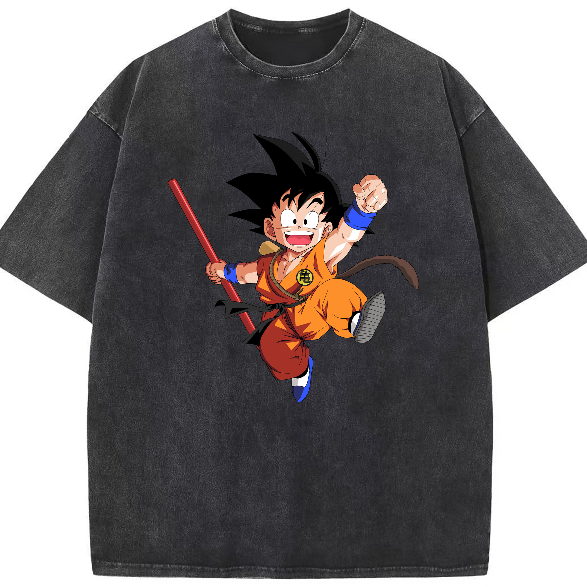 （画像用） ドラゴンボール 孫悟空（そん ごくう）Son Goku カカロット DRAGON BALL Kakarotto 綿100% ヴィンテージ風 半袖Tシャツ（フロントプリント）