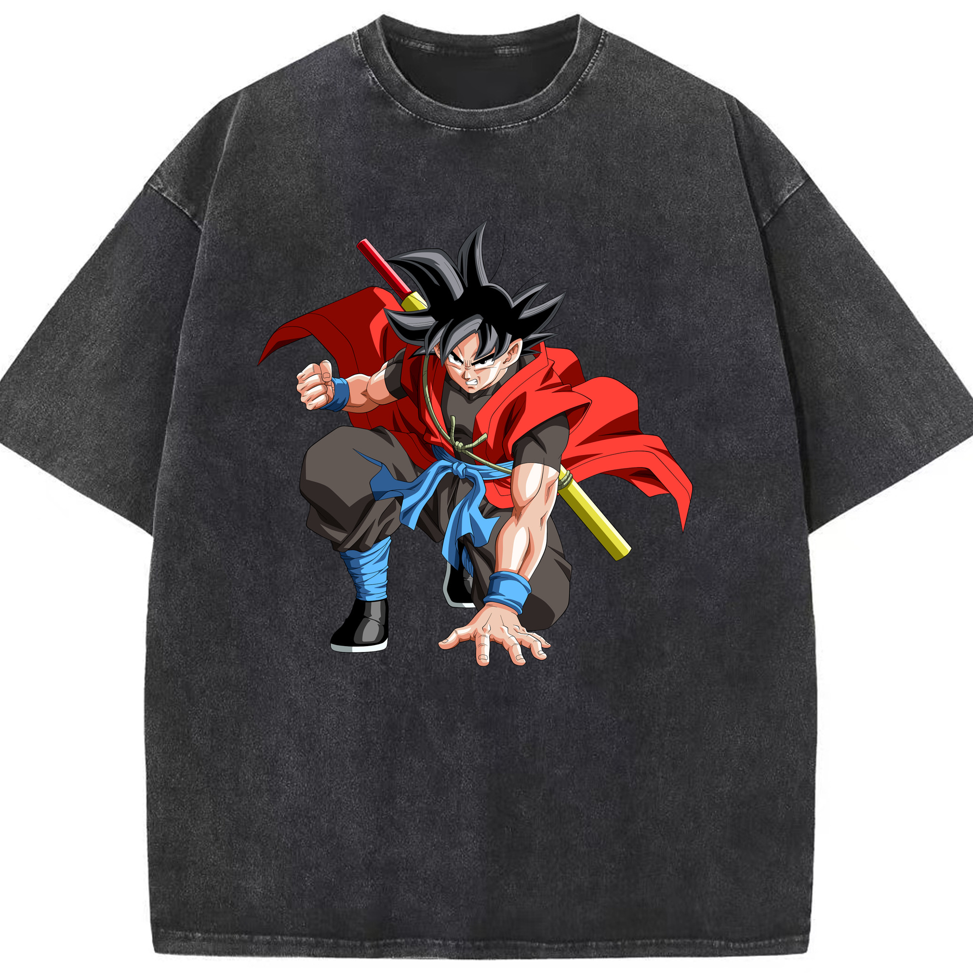 （画像用） ドラゴンボール 孫悟空（そん ごくう）Son Goku カカロット DRAGON BALL Kakarotto 綿100% ヴィンテージ風 半袖Tシャツ（フロントプリント）