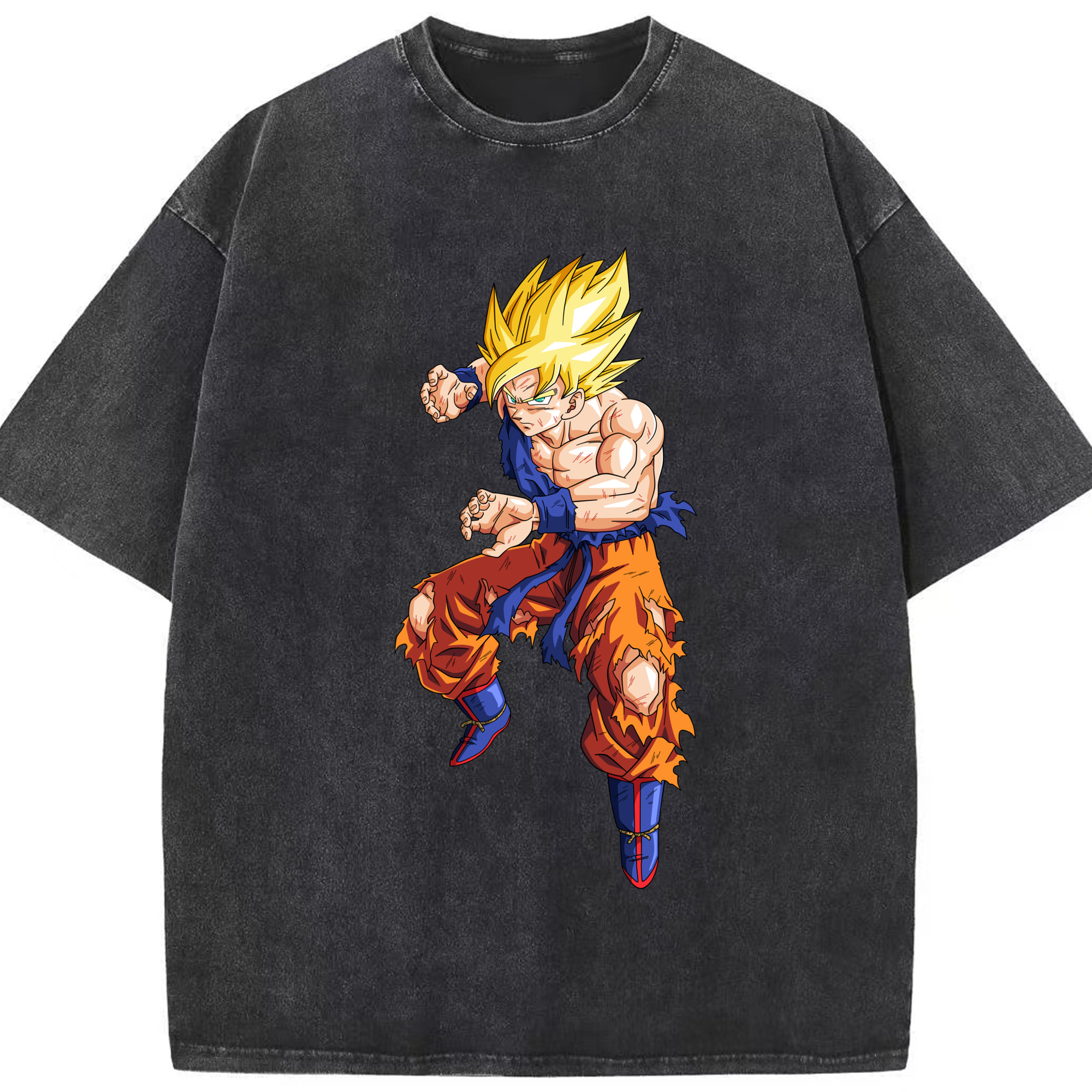 （画像用） ドラゴンボール 孫悟空（そん ごくう）Son Goku カカロット DRAGON BALL Kakarotto 綿100% ヴィンテージ風 半袖Tシャツ（フロントプリント）