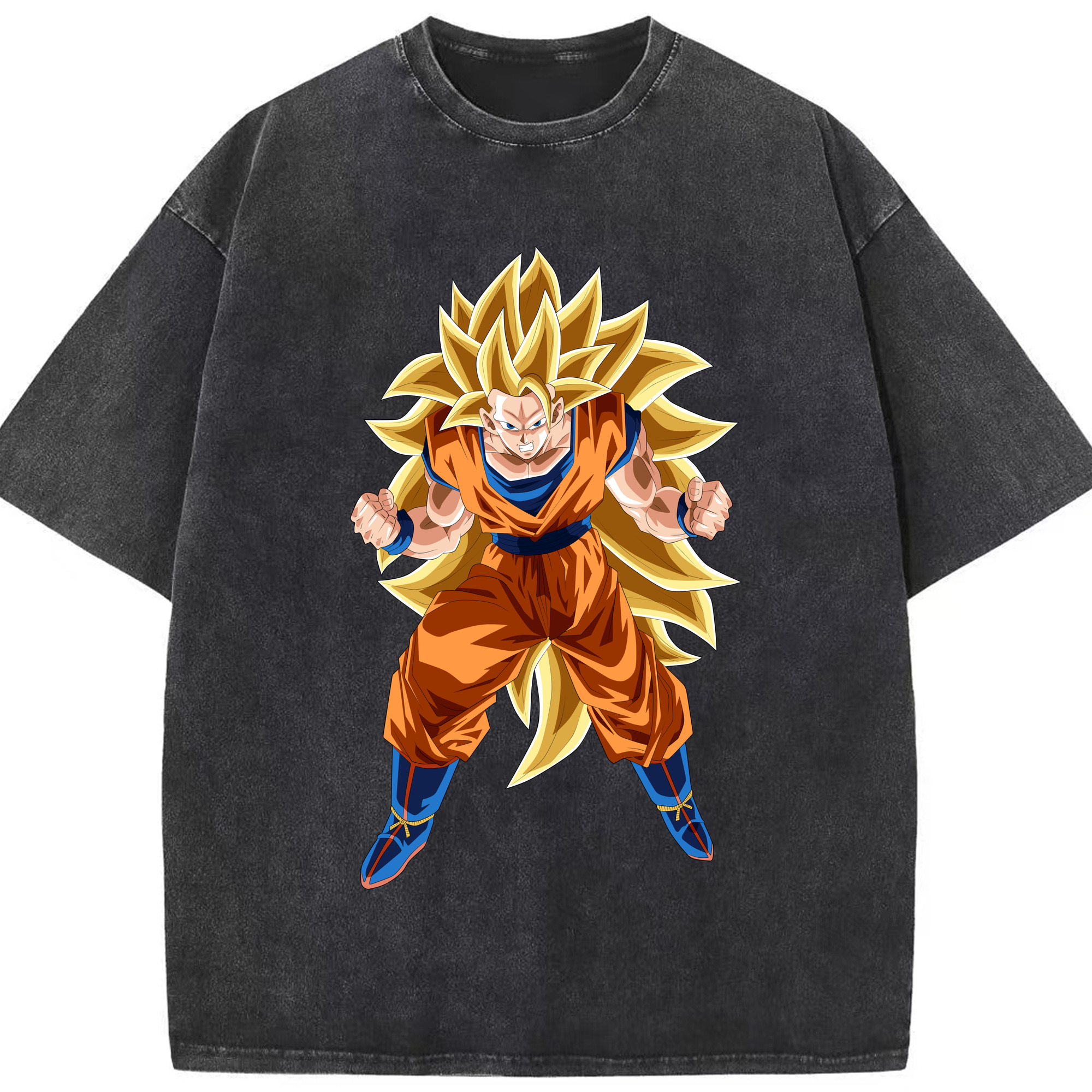 （画像用） ドラゴンボール 孫悟空（そん ごくう）Son Goku カカロット DRAGON BALL Kakarotto 綿100% ヴィンテージ風 半袖Tシャツ（フロントプリント）