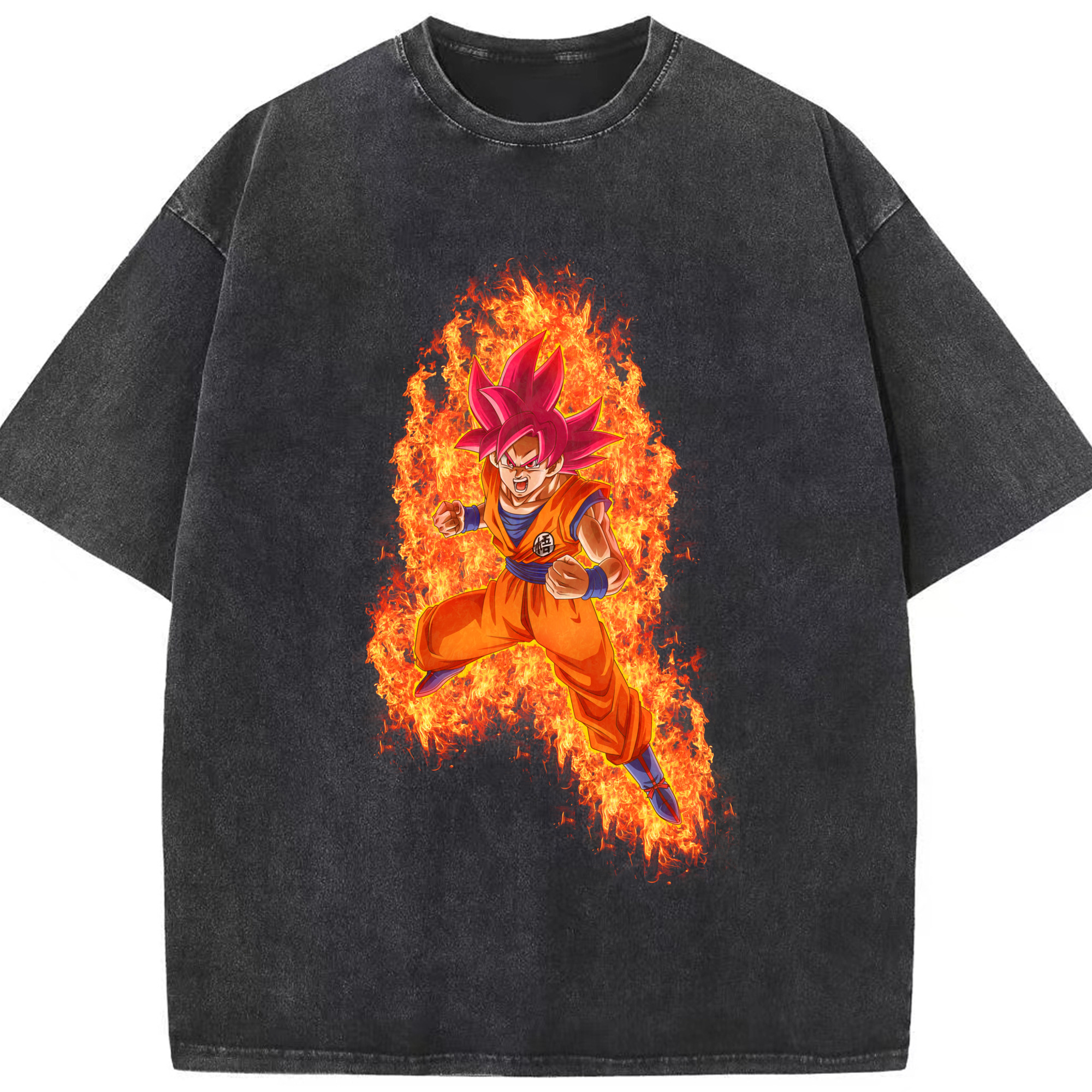 （画像用） ドラゴンボール 孫悟空（そん ごくう）Son Goku カカロット DRAGON BALL Kakarotto 綿100% ヴィンテージ風 半袖Tシャツ（フロントプリント）