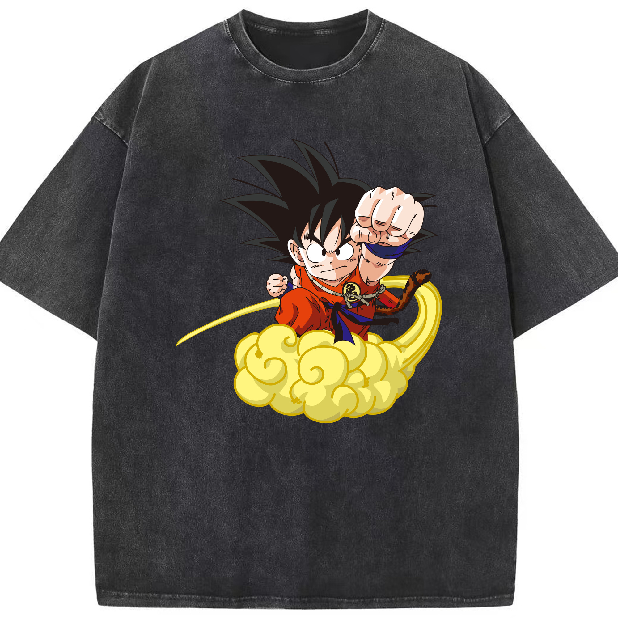 （画像用） ドラゴンボール 孫悟空（そん ごくう）Son Goku カカロット DRAGON BALL Kakarotto 綿100% ヴィンテージ風 半袖Tシャツ（フロントプリント）