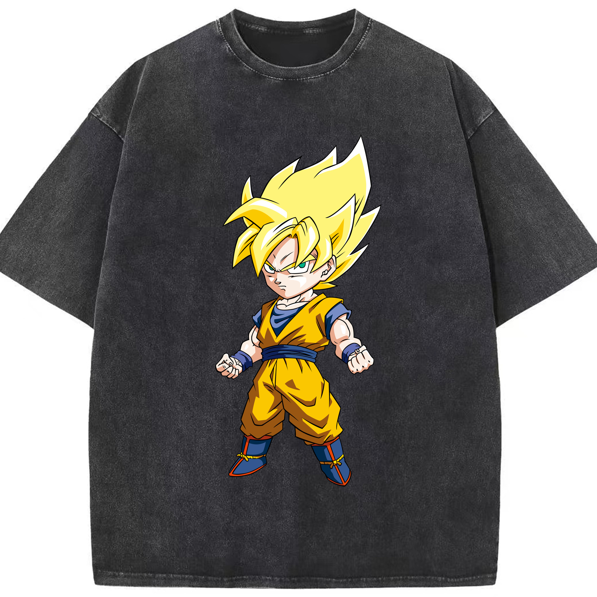 （画像用） ドラゴンボール 孫悟空（そん ごくう）Son Goku カカロット DRAGON BALL Kakarotto 綿100% ヴィンテージ風 半袖Tシャツ（フロントプリント）