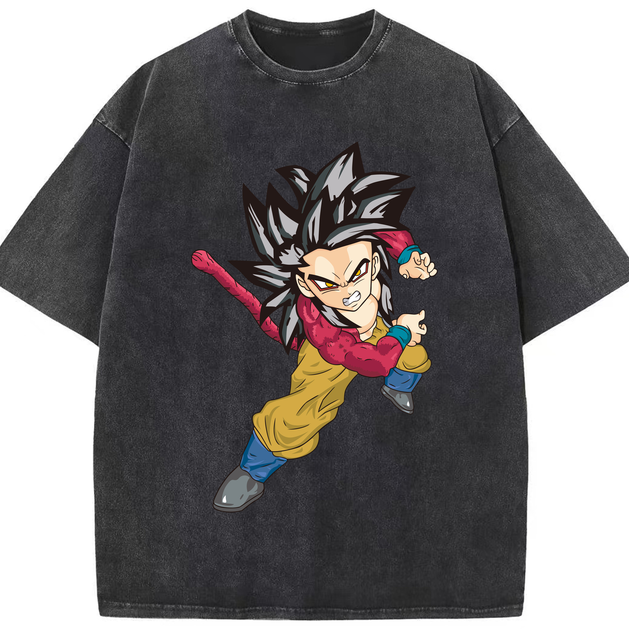 （画像用） ドラゴンボール 孫悟空（そん ごくう）Son Goku カカロット DRAGON BALL Kakarotto 綿100% ヴィンテージ風 半袖Tシャツ（フロントプリント）