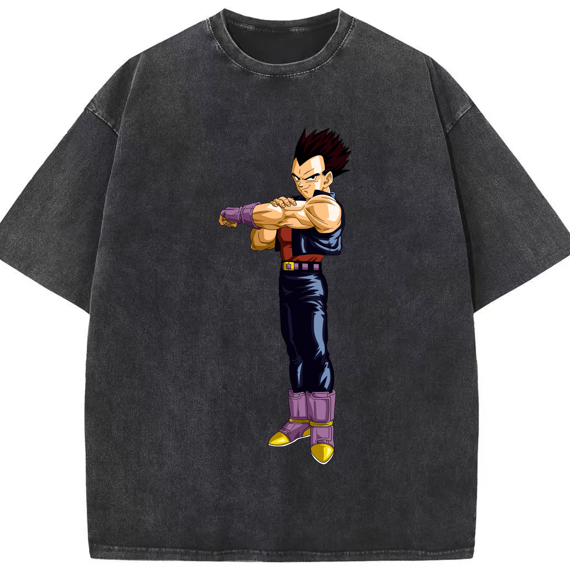 （画像用） ドラゴンボール ベジータ四世（Bejīta Yonsei）DRAGON BALL Vegeta IV 綿100% ヴィンテージ風 半袖Tシャツ（フロントプリント）
