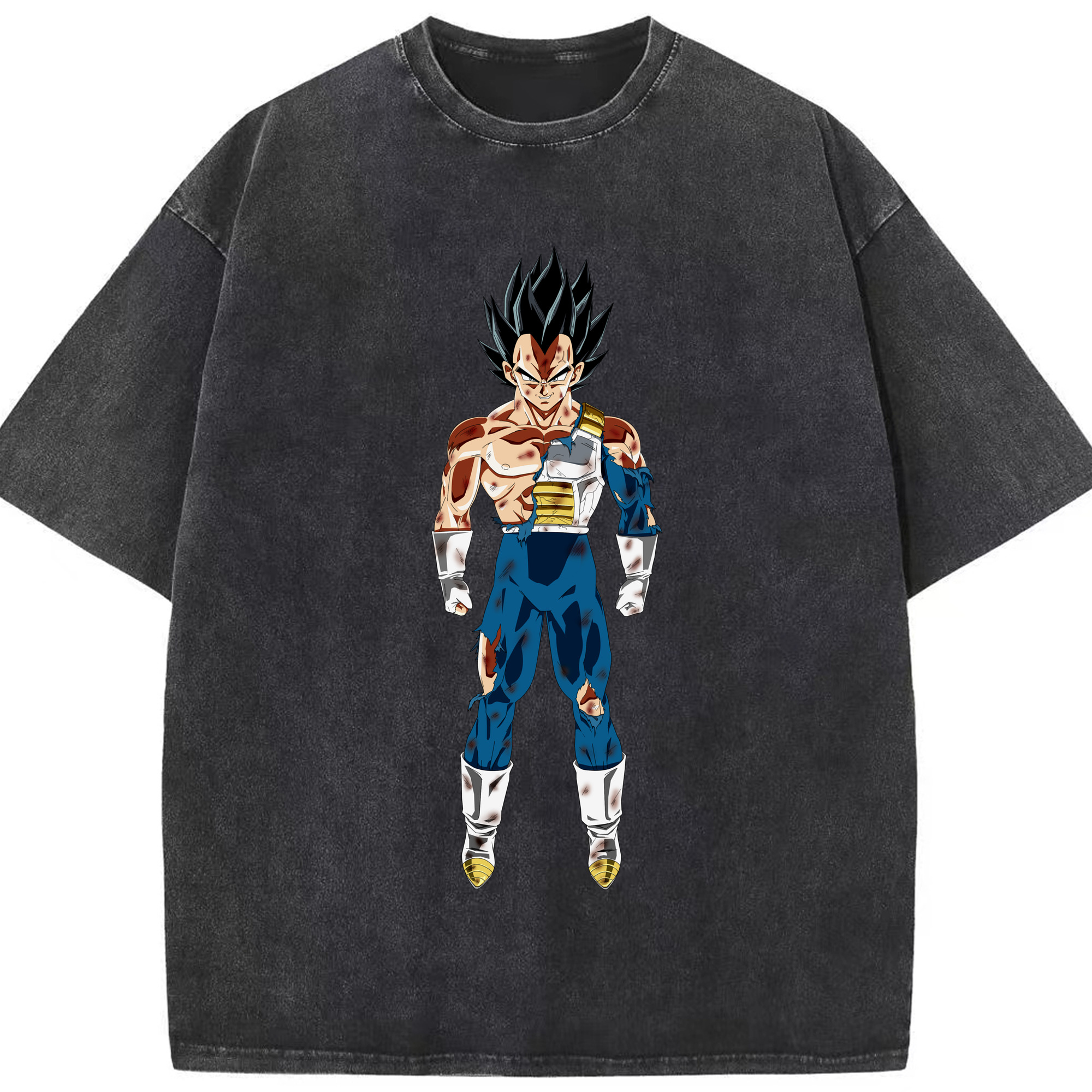 （画像用） ドラゴンボール ベジータ四世（Bejīta Yonsei）DRAGON BALL Vegeta IV 綿100% ヴィンテージ風 半袖Tシャツ（フロントプリント）