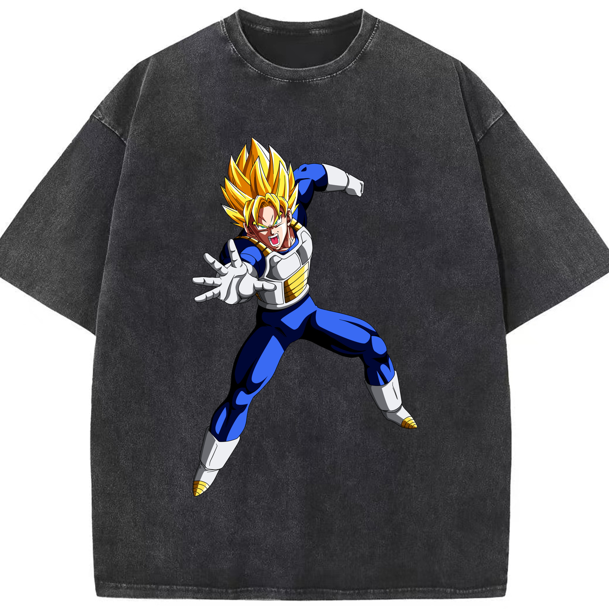 （画像用） ドラゴンボール ベジータ四世（Bejīta Yonsei）DRAGON BALL Vegeta IV 綿100% ヴィンテージ風 半袖Tシャツ（フロントプリント）