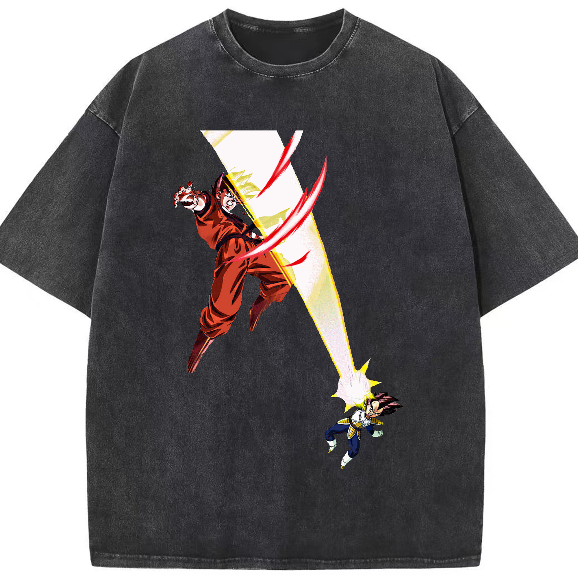 （画像用） ドラゴンボール ベジータ四世（Bejīta Yonsei）DRAGON BALL Vegeta IV 綿100% ヴィンテージ風 半袖Tシャツ（フロントプリント）