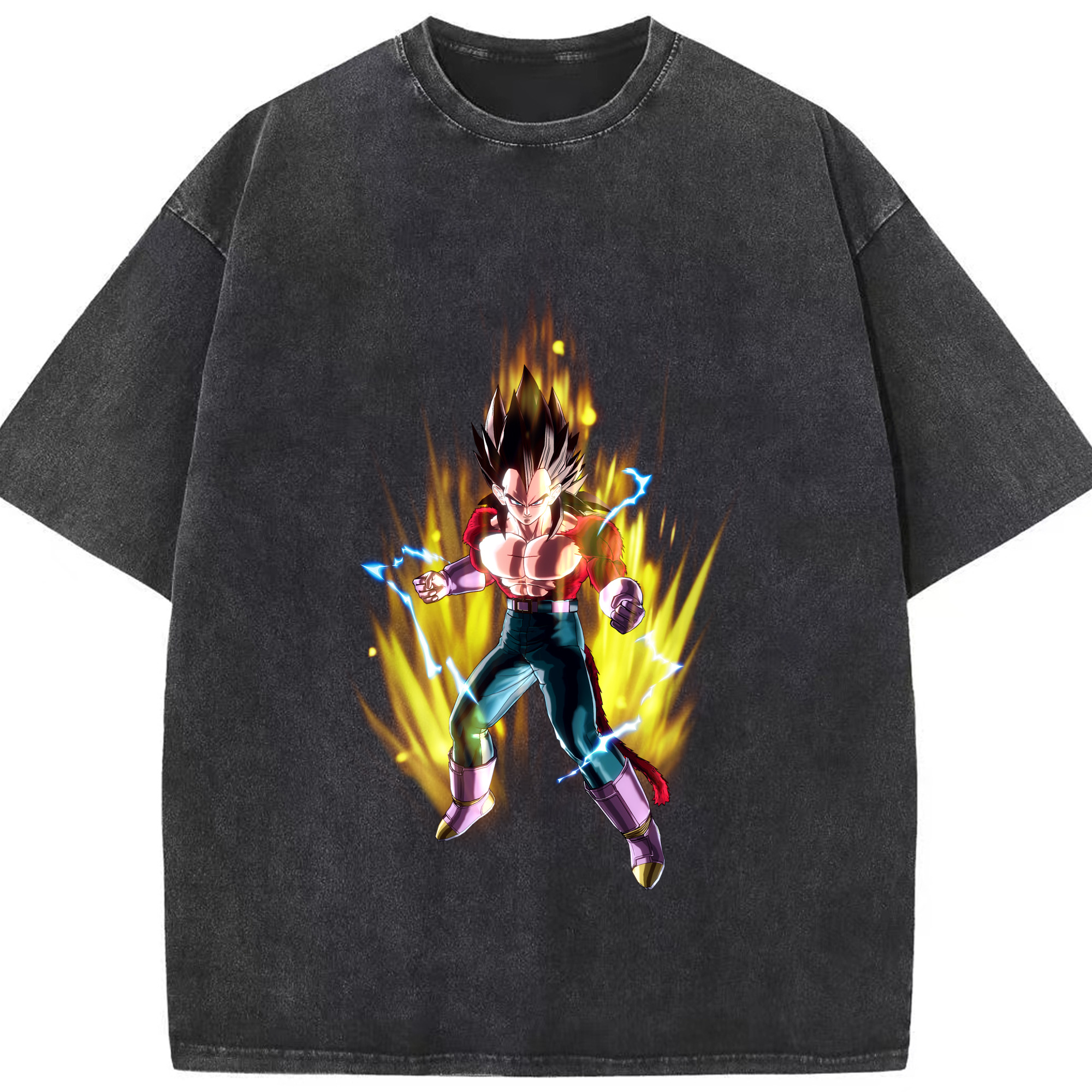 （画像用） ドラゴンボール ベジータ四世（Bejīta Yonsei）DRAGON BALL Vegeta IV 綿100% ヴィンテージ風 半袖Tシャツ（フロントプリント）