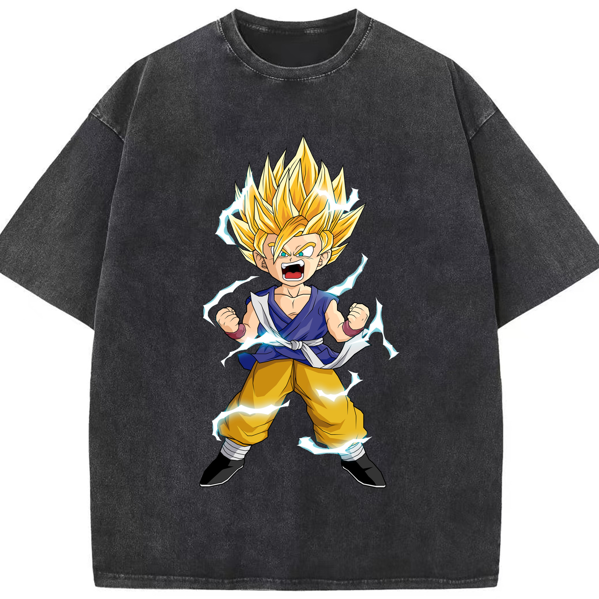 （画像用） ドラゴンボール 孫 悟飯（そんごはん）DRAGON BALL Son Gohan 綿100% ヴィンテージ風 半袖Tシャツ（フロントプリント）