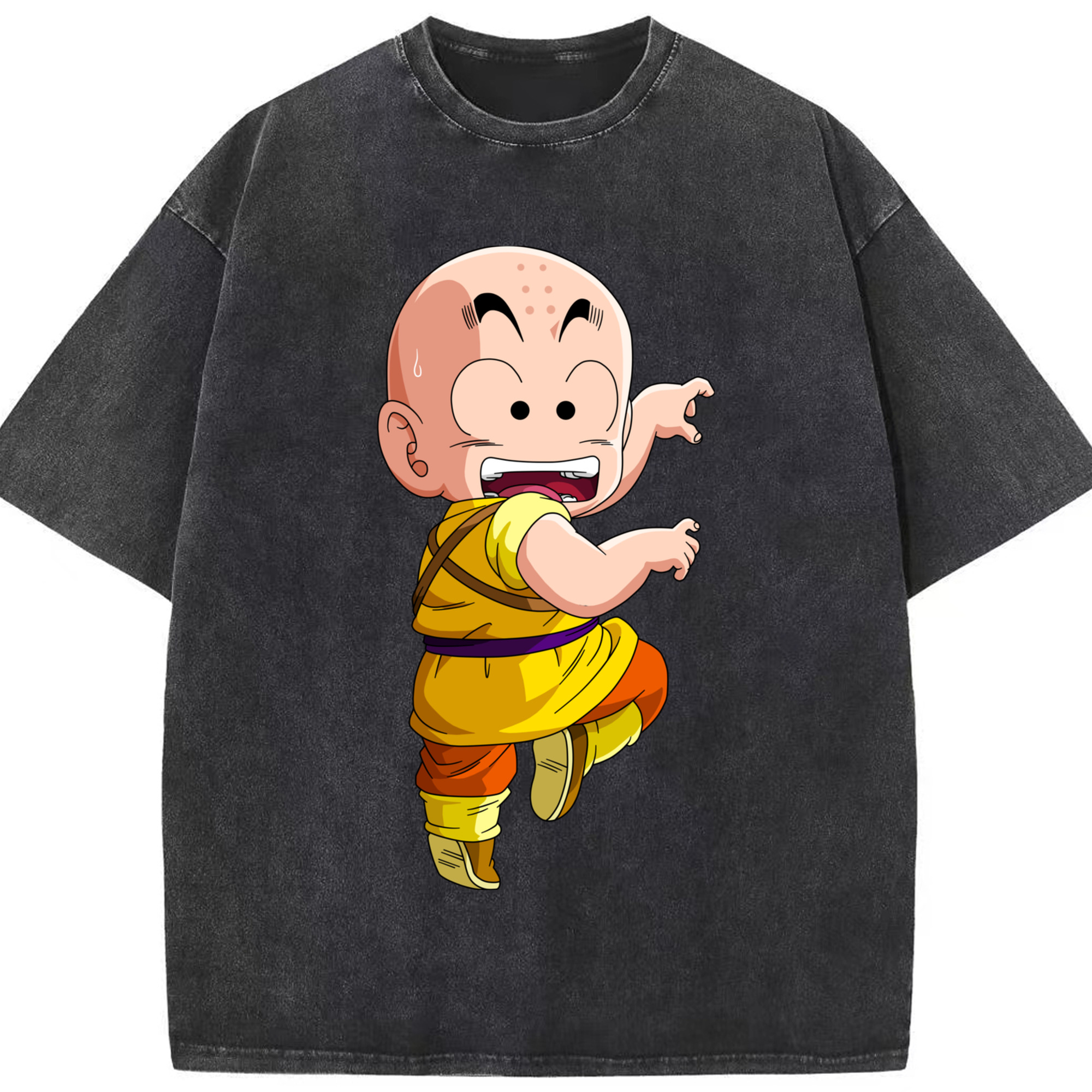 （画像用） ドラゴンボール クリリン DRAGON BALL krillin 綿100% ヴィンテージ風 半袖Tシャツ（フロントプリント）