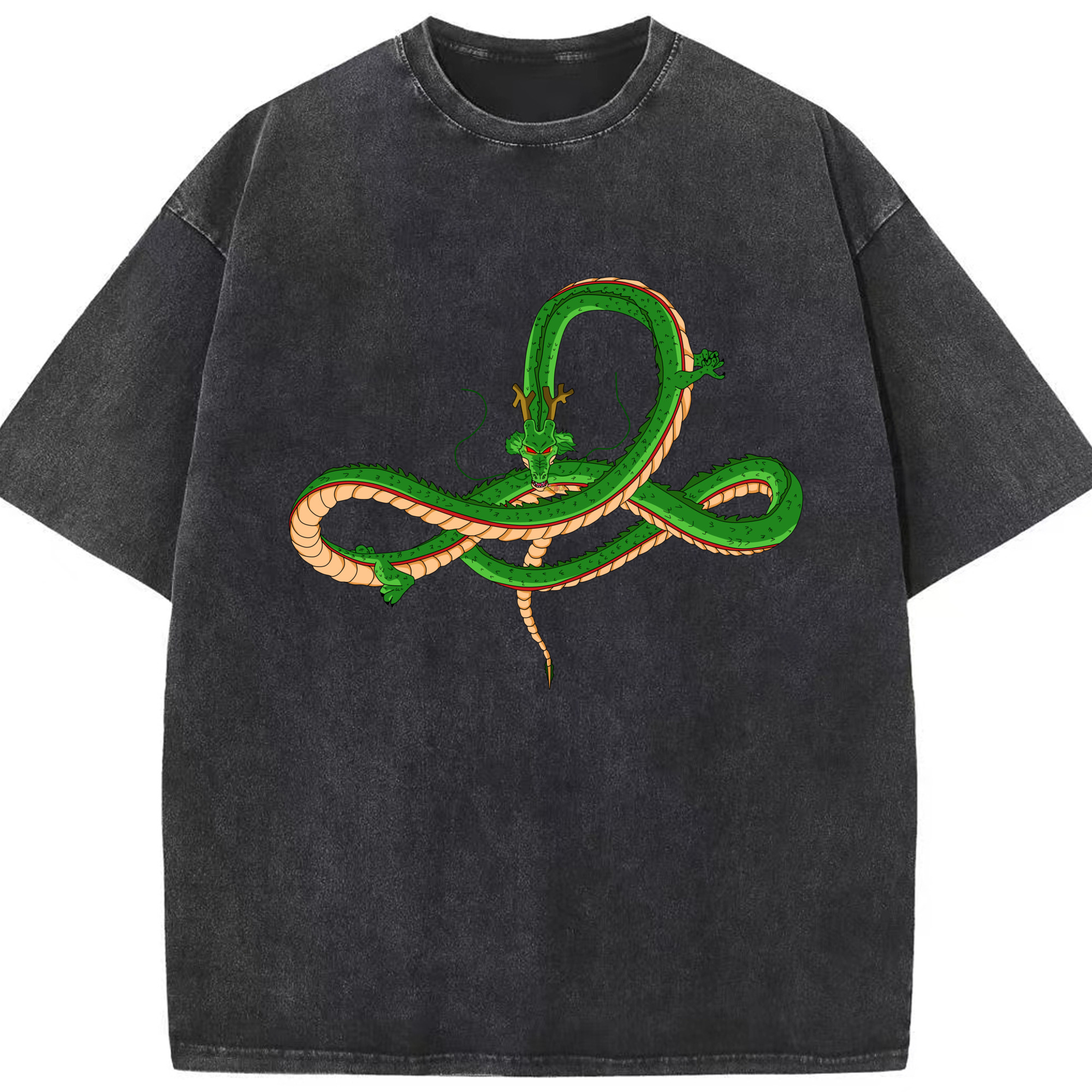 （画像用） ドラゴンボール 神龍 シェンロン DRAGON BALL Shenron 綿100% ヴィンテージ風 半袖Tシャツ（フロントプリント）