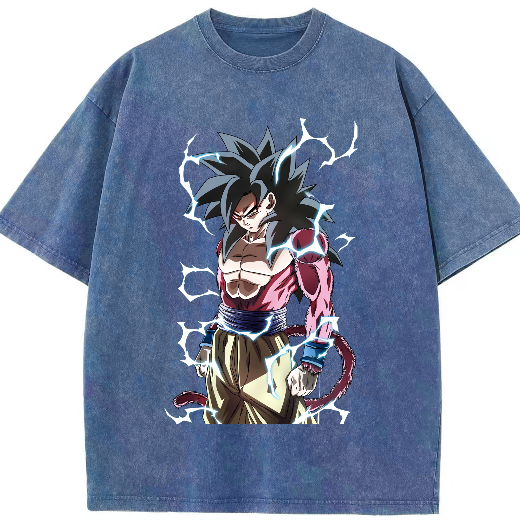 （画像用） ドラゴンボール 孫悟空（そん ごくう）Son Goku カカロット DRAGON BALL Kakarotto 綿100% ヴィンテージ風 半袖Tシャツ（フロントプリント）