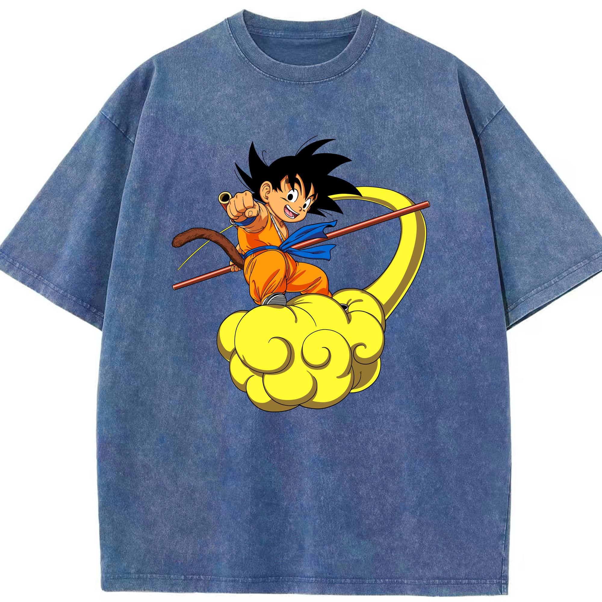 （画像用） ドラゴンボール 孫悟空（そん ごくう）Son Goku カカロット DRAGON BALL Kakarotto 綿100% ヴィンテージ風 半袖Tシャツ（フロントプリント）
