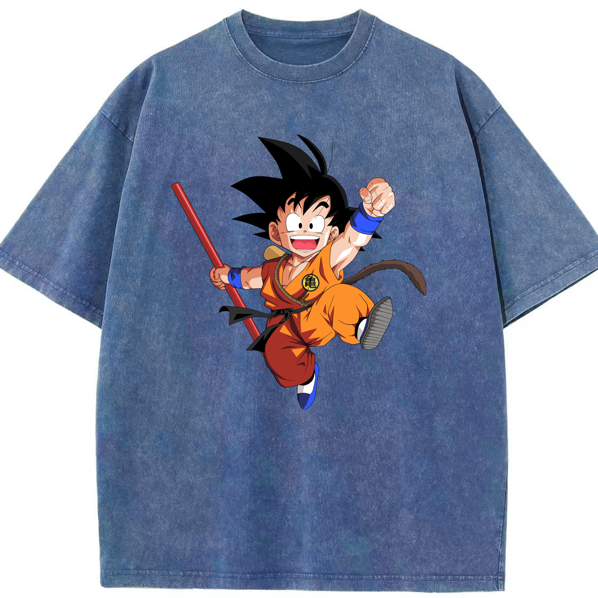 （画像用） ドラゴンボール 孫悟空（そん ごくう）Son Goku カカロット DRAGON BALL Kakarotto 綿100% ヴィンテージ風 半袖Tシャツ（フロントプリント）