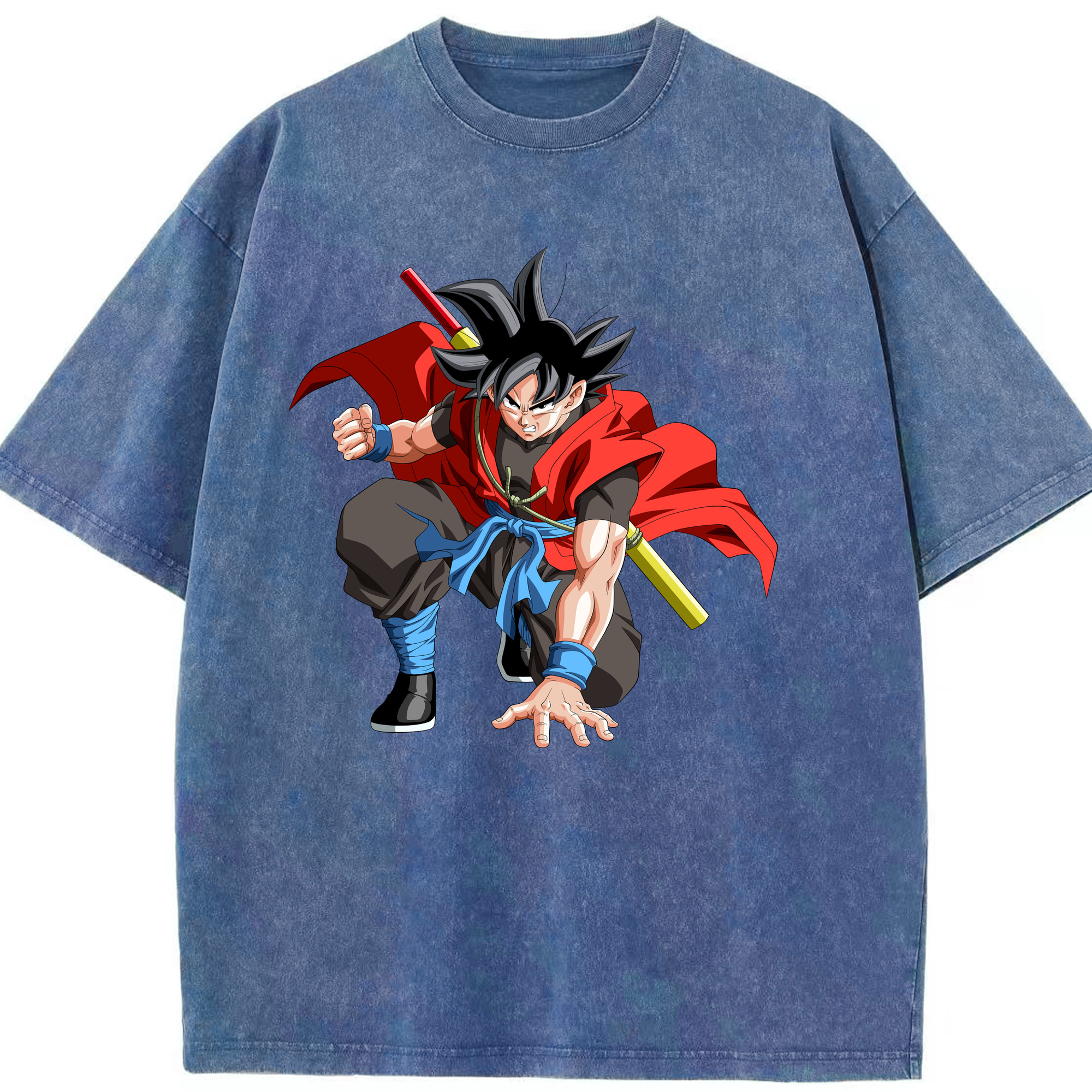 （画像用） ドラゴンボール 孫悟空（そん ごくう）Son Goku カカロット DRAGON BALL Kakarotto 綿100% ヴィンテージ風 半袖Tシャツ（フロントプリント）