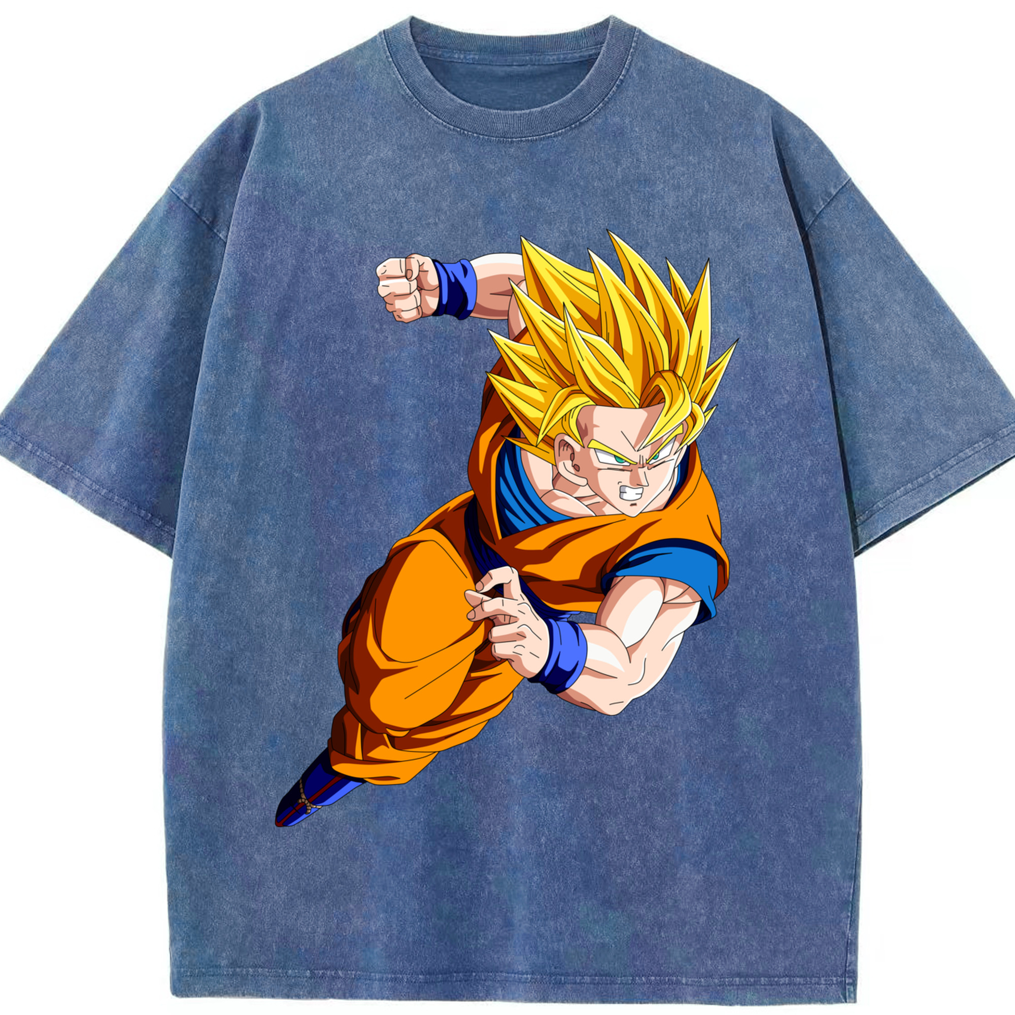 （画像用） ドラゴンボール 孫悟空（そん ごくう）Son Goku カカロット DRAGON BALL Kakarotto 綿100% ヴィンテージ風 半袖Tシャツ（フロントプリント）