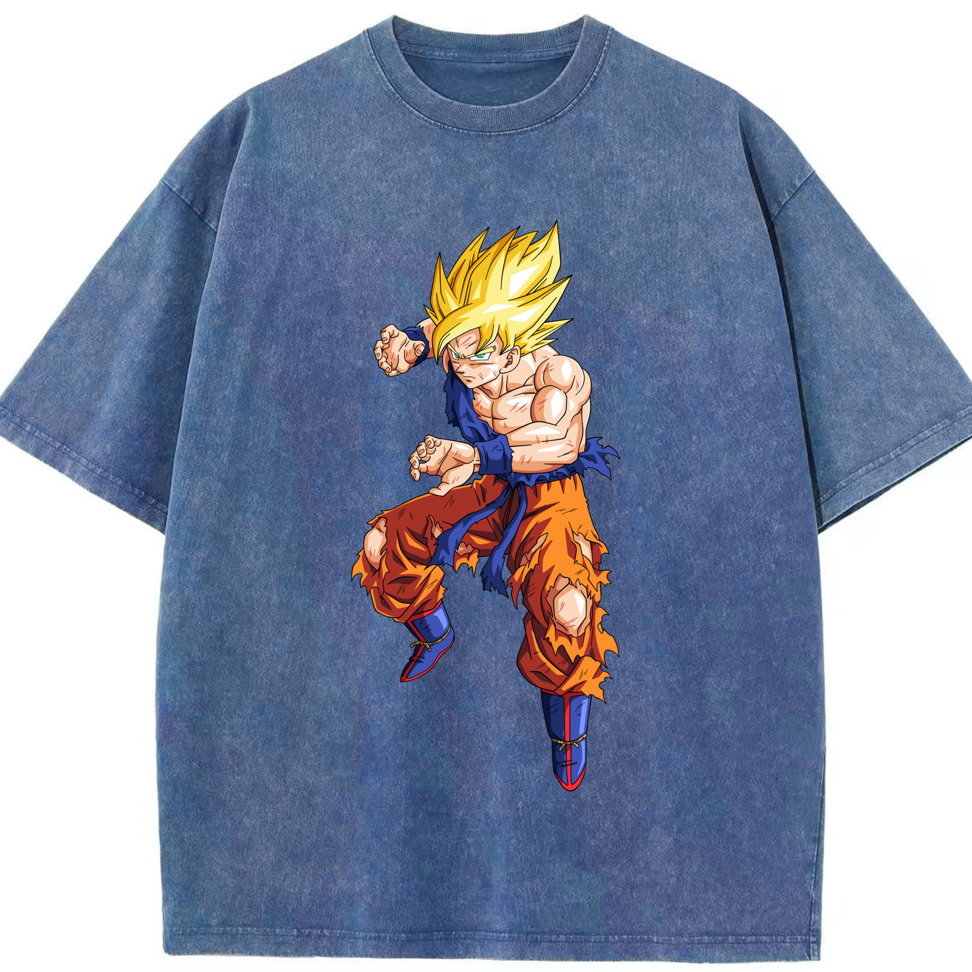 （画像用） ドラゴンボール 孫悟空（そん ごくう）Son Goku カカロット DRAGON BALL Kakarotto 綿100% ヴィンテージ風 半袖Tシャツ（フロントプリント）