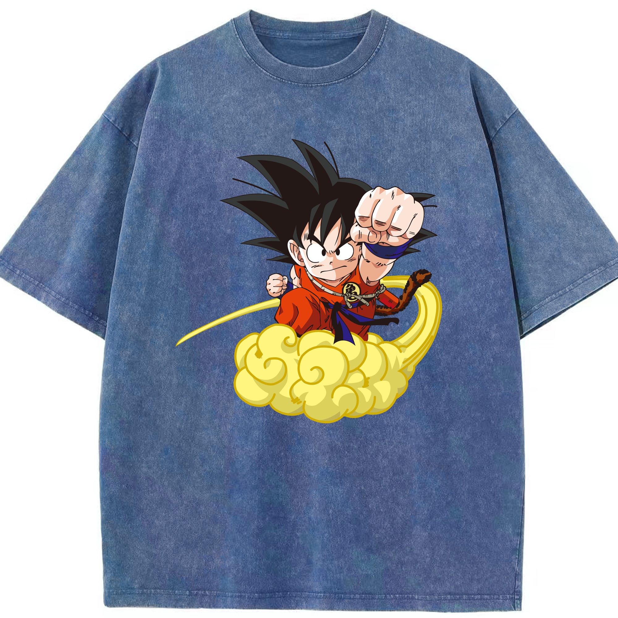 （画像用） ドラゴンボール 孫悟空（そん ごくう）Son Goku カカロット DRAGON BALL Kakarotto 綿100% ヴィンテージ風 半袖Tシャツ（フロントプリント）