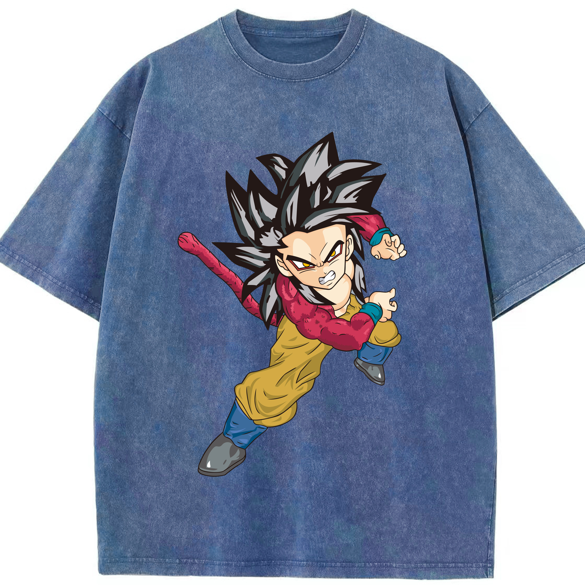 （画像用） ドラゴンボール 孫悟空（そん ごくう）Son Goku カカロット DRAGON BALL Kakarotto 綿100% ヴィンテージ風 半袖Tシャツ（フロントプリント）