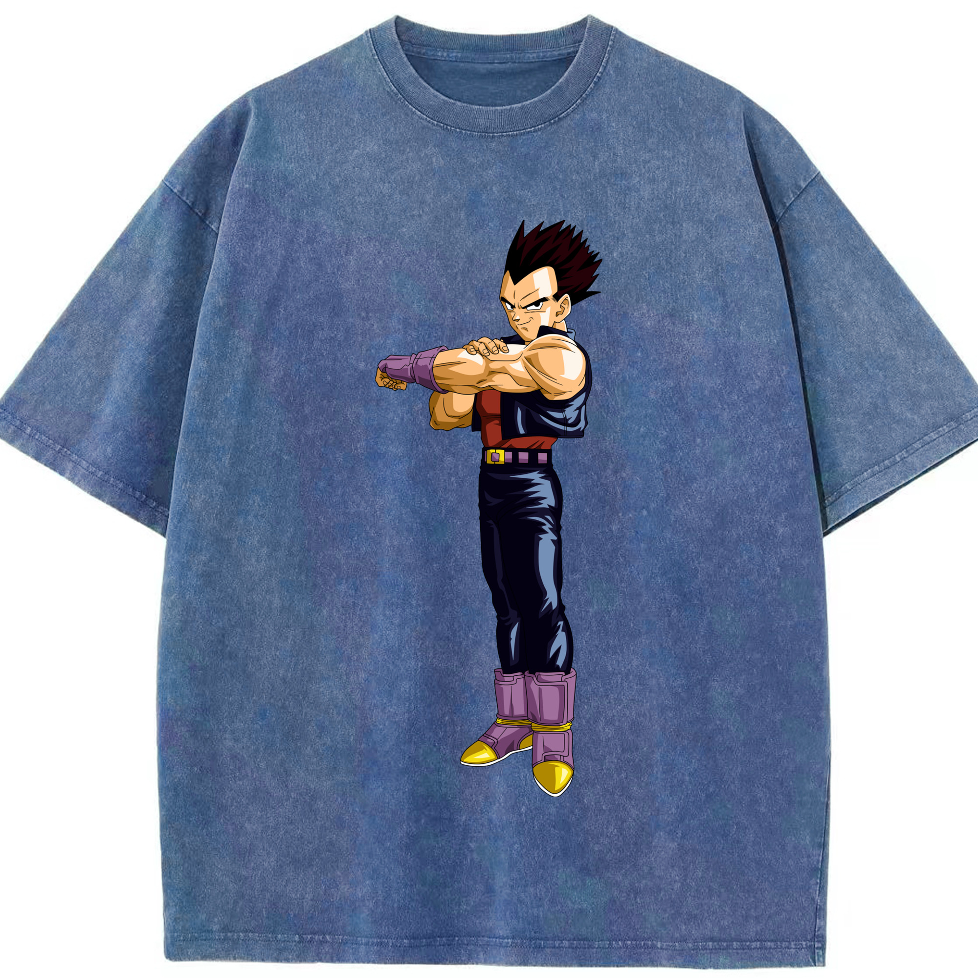 （画像用） ドラゴンボール ベジータ四世（Bejīta Yonsei）DRAGON BALL Vegeta IV 綿100% ヴィンテージ風 半袖Tシャツ（フロントプリント）