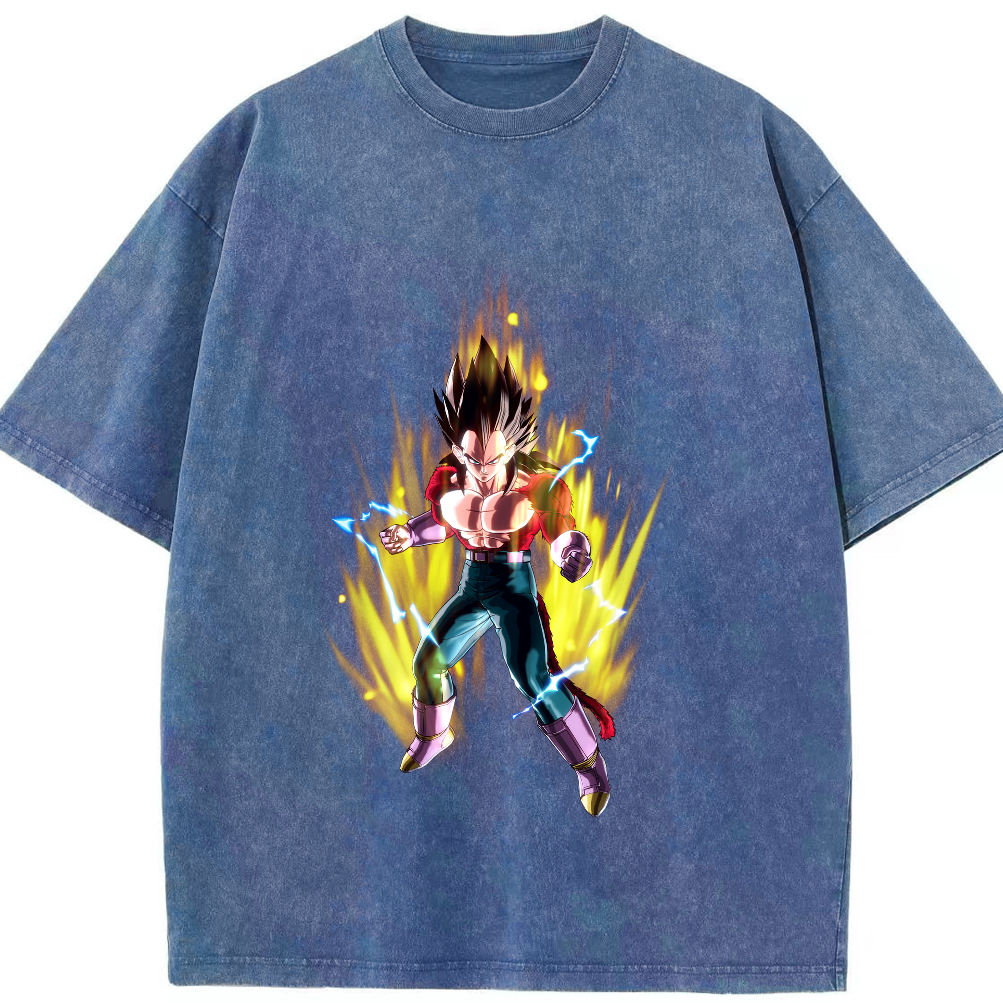 （画像用） ドラゴンボール ベジータ四世（Bejīta Yonsei）DRAGON BALL Vegeta IV 綿100% ヴィンテージ風 半袖Tシャツ（フロントプリント）