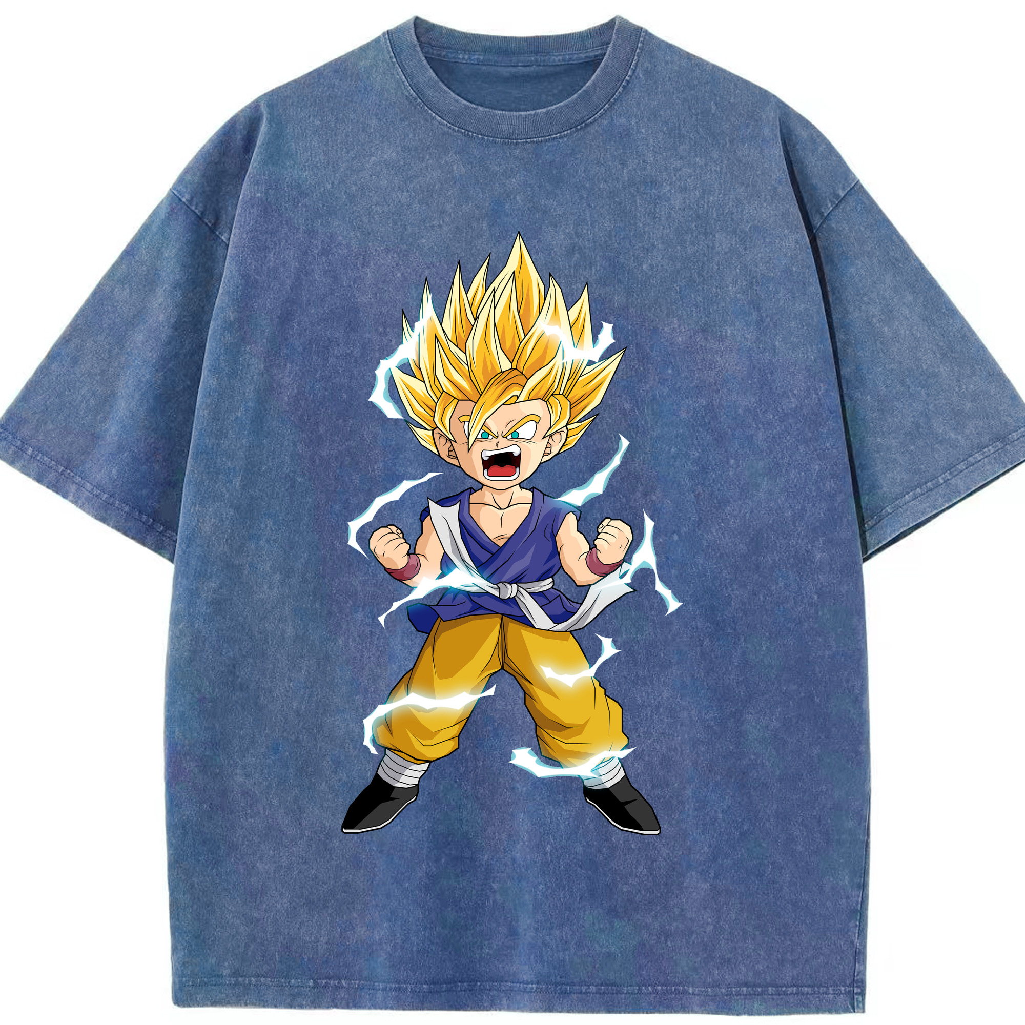 （画像用） ドラゴンボール 孫 悟飯（そんごはん）DRAGON BALL Son Gohan 綿100% ヴィンテージ風 半袖Tシャツ（フロントプリント）