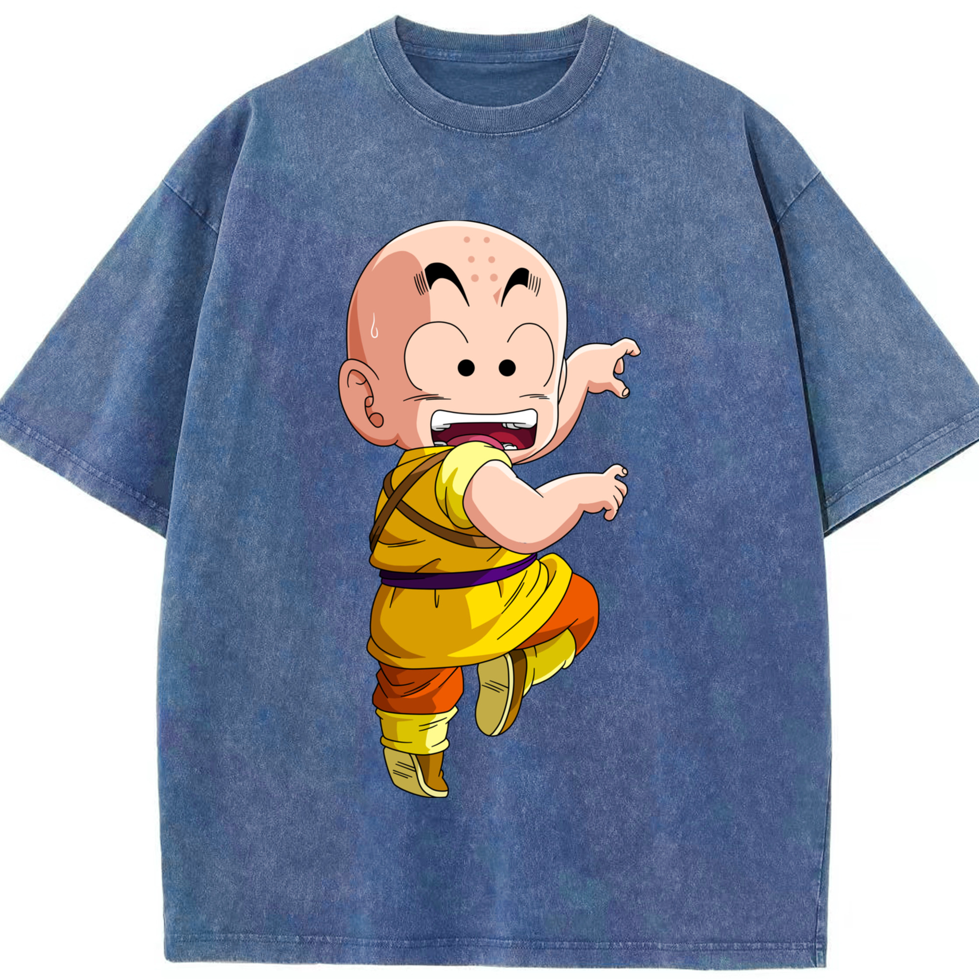 （画像用） ドラゴンボール クリリン DRAGON BALL krillin 綿100% ヴィンテージ風 半袖Tシャツ（フロントプリント）