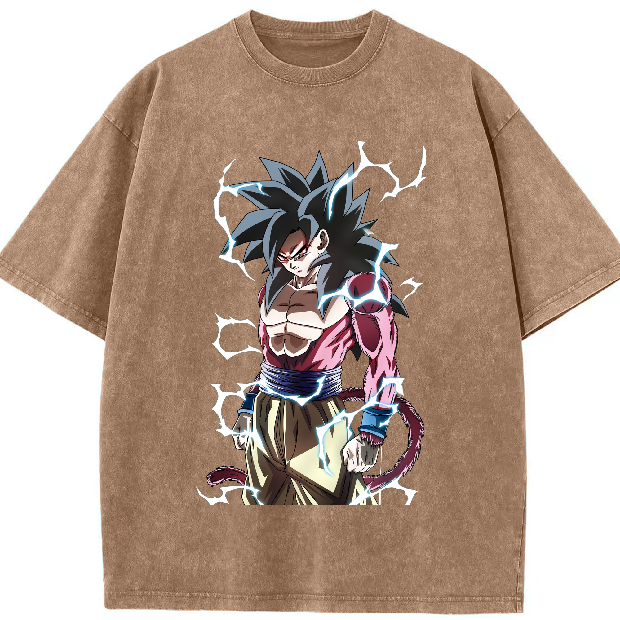 （画像用） ドラゴンボール 孫悟空（そん ごくう）Son Goku カカロット DRAGON BALL Kakarotto 綿100% ヴィンテージ風 半袖Tシャツ（フロントプリント）