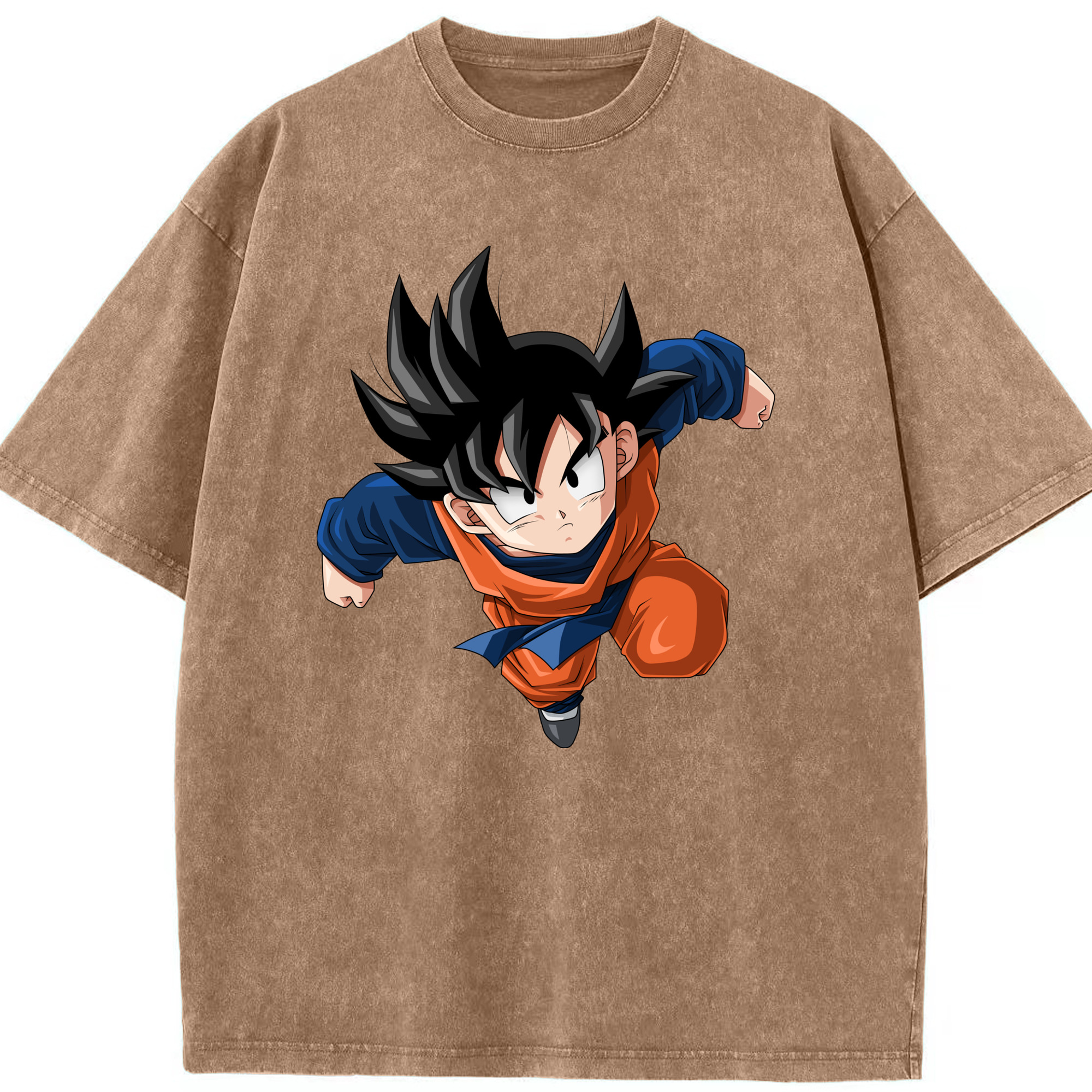 （画像用） ドラゴンボール 孫悟空（そん ごくう）Son Goku カカロット DRAGON BALL Kakarotto 綿100% ヴィンテージ風 半袖Tシャツ（フロントプリント）