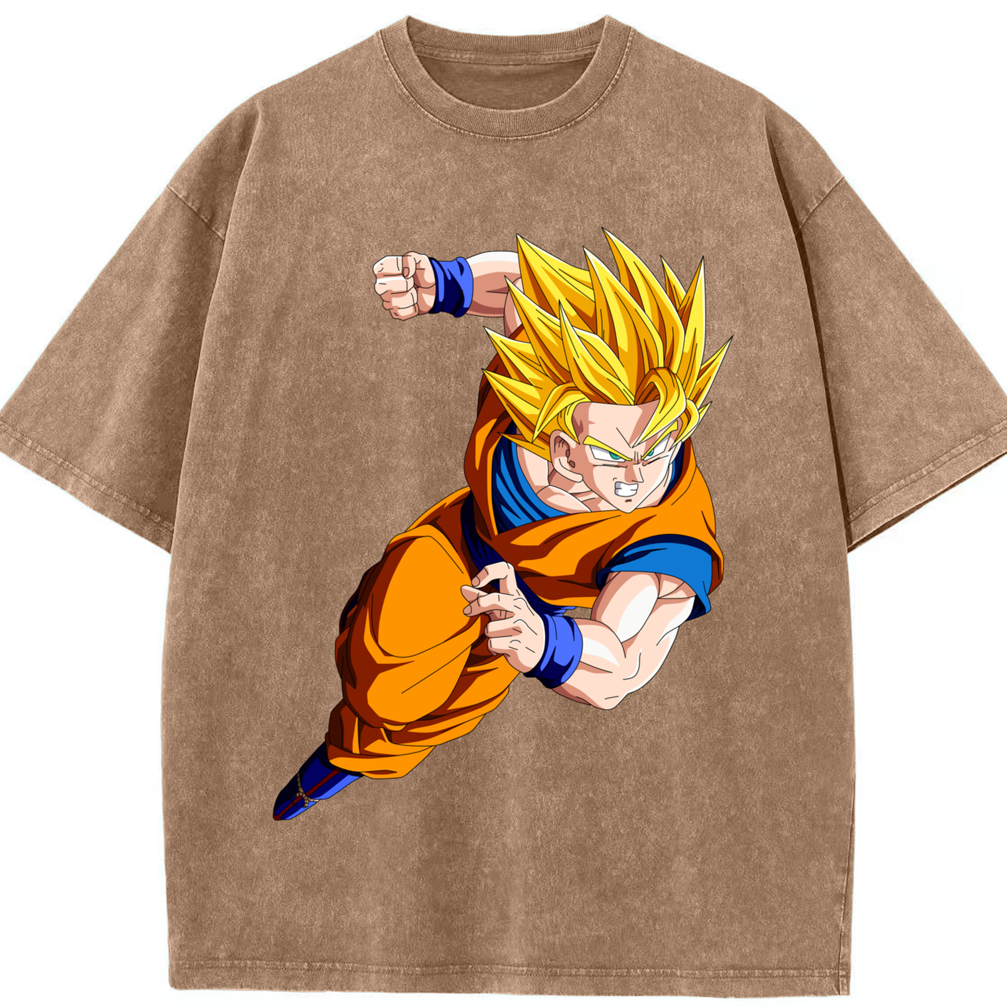 （画像用） ドラゴンボール 孫悟空（そん ごくう）Son Goku カカロット DRAGON BALL Kakarotto 綿100% ヴィンテージ風 半袖Tシャツ（フロントプリント）